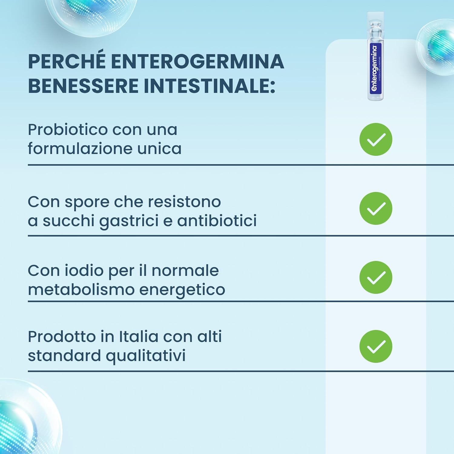 Detalle de Enterogermina Benessere Intestinale, 20 flaconcini
