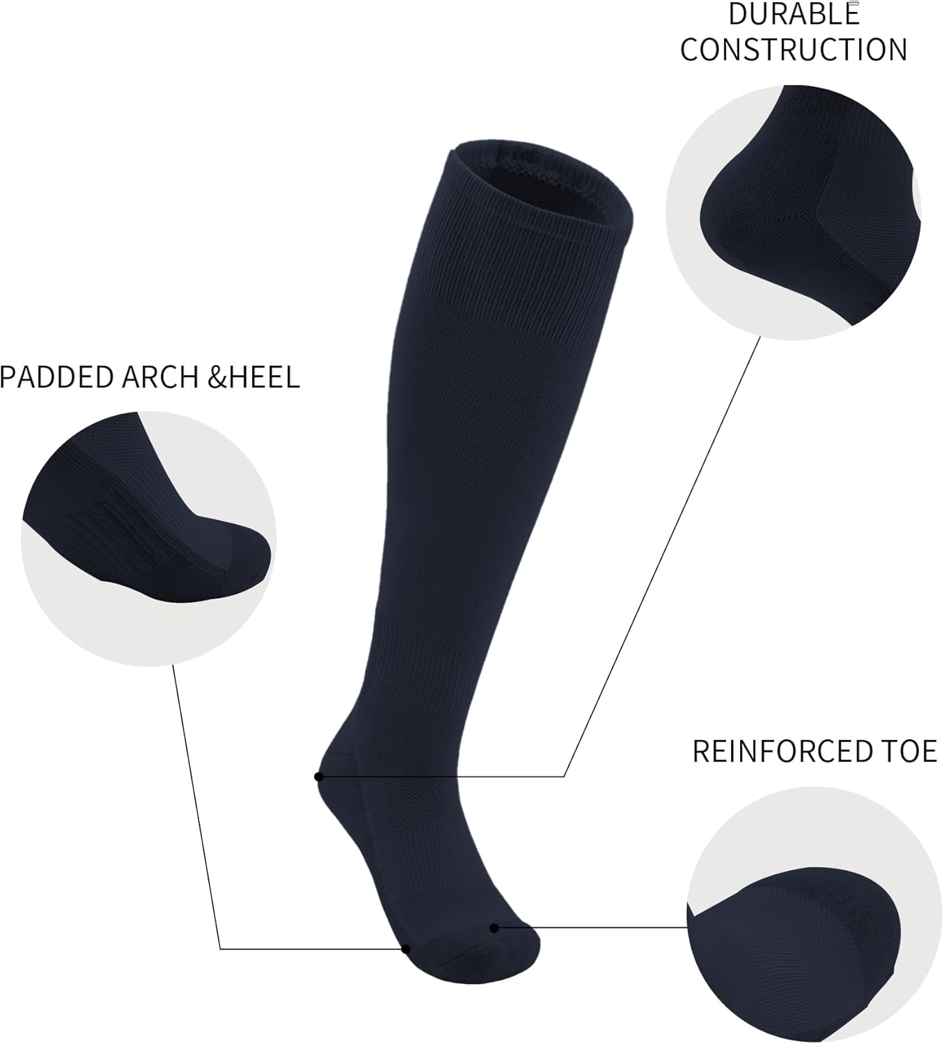 Thumbnail 2 de QBK Toddler Baseball Socks & Belt Youth Softball/T-Ball Combo Set (2 Pairs Socks & 1 Belt)