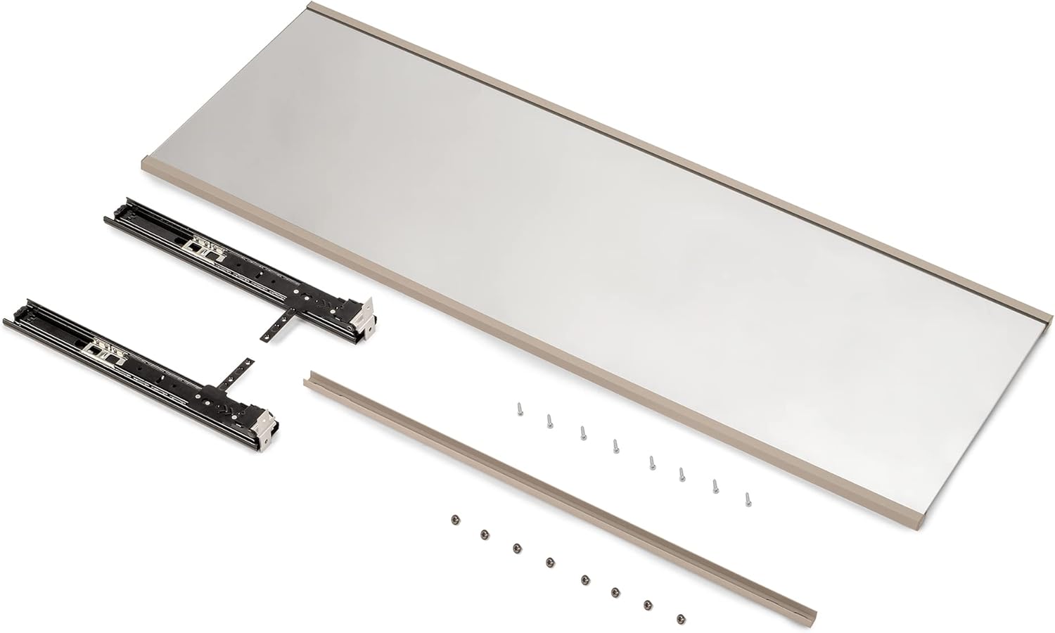 Thumbnail 6 de Emuca - Miroir extractible pour l'intérieur de l'armoire, cadre gris pierre, 1000 x 340 mm