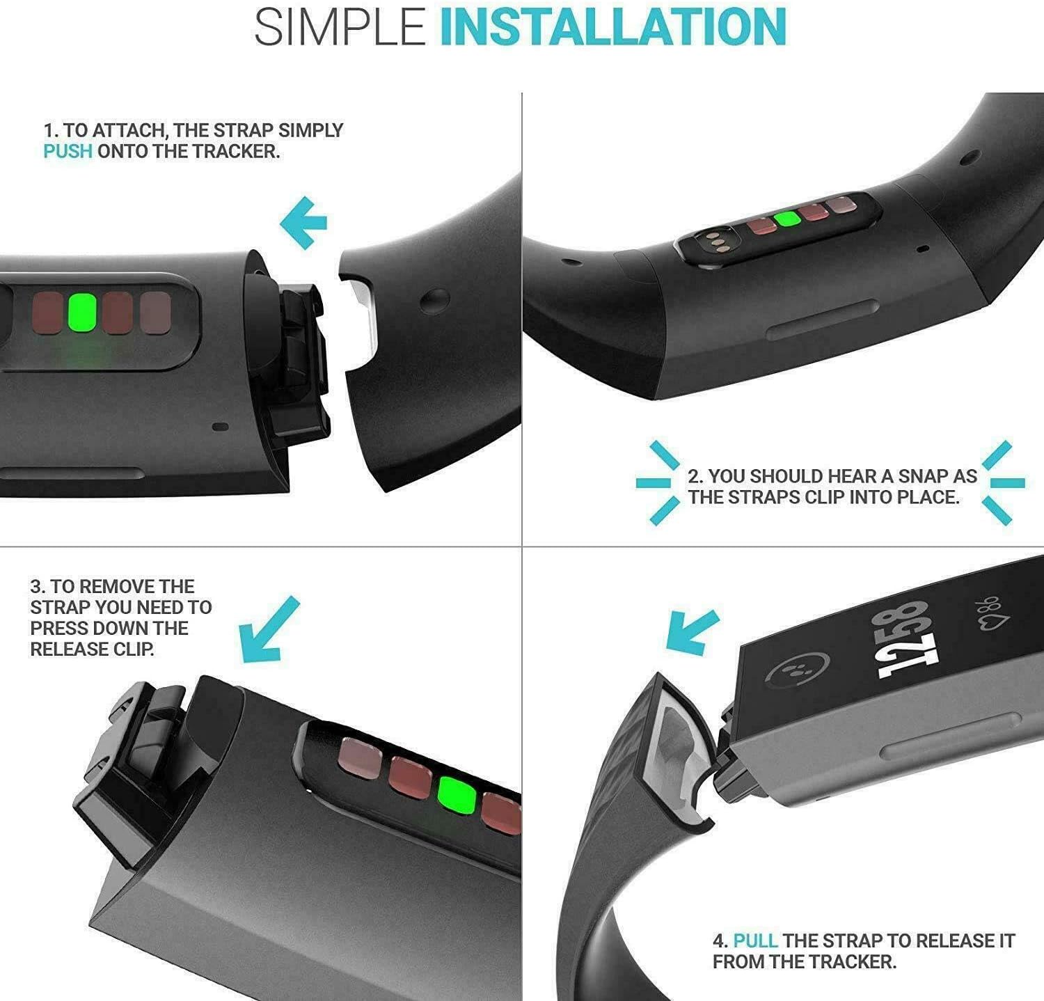 Thumbnail 4 de Panda Bobo silicone replacement strap for Fitbit Charge 4 / Charge 3 (adjustable, sweat-resistant)