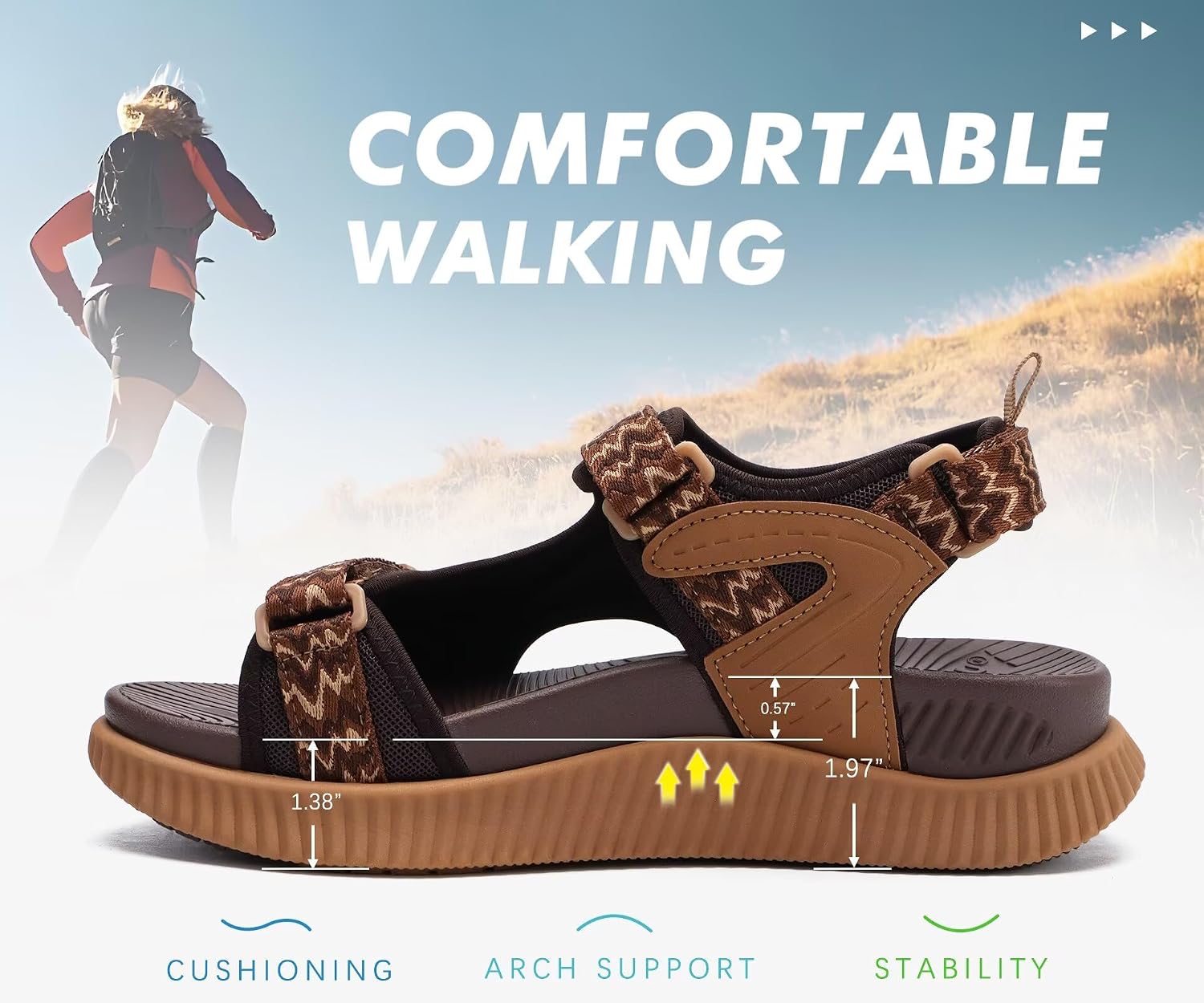 Thumbnail 6 de KuaiLu Women's Walking Sandals with Adjustable Straps
