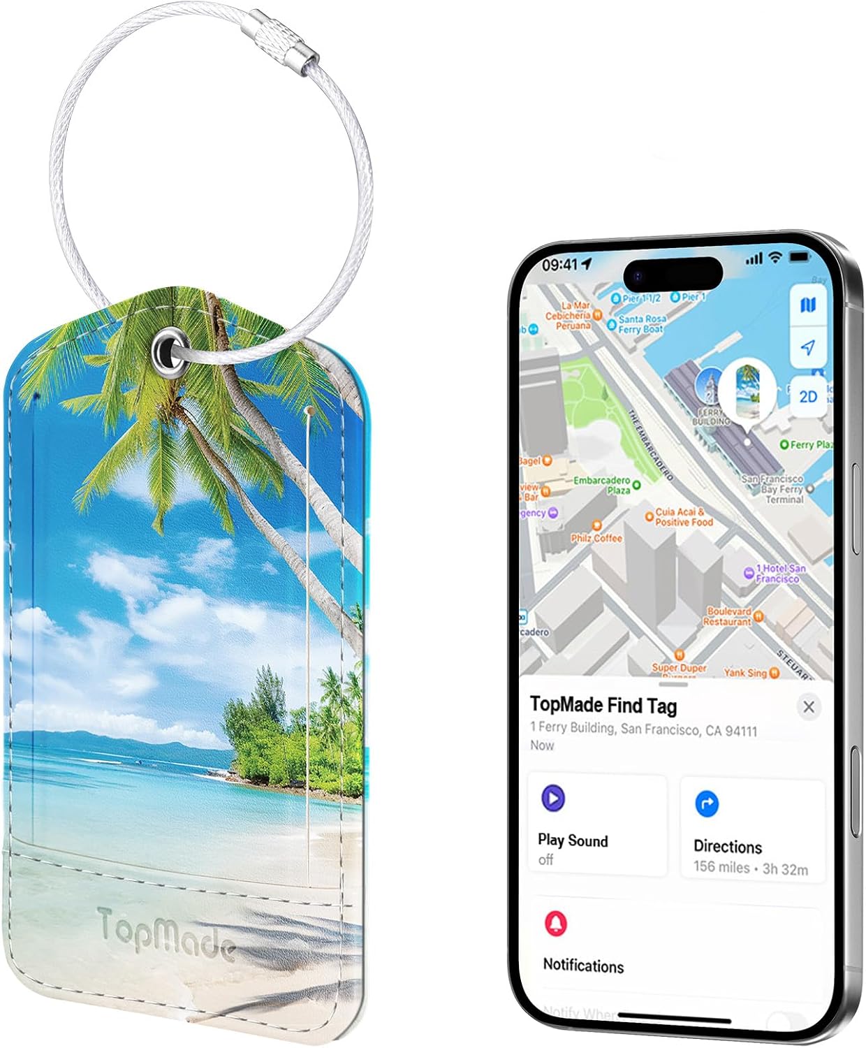 Detalle 2 de TopMade Smart Luggage Tag with Find My, Rechargeable 1