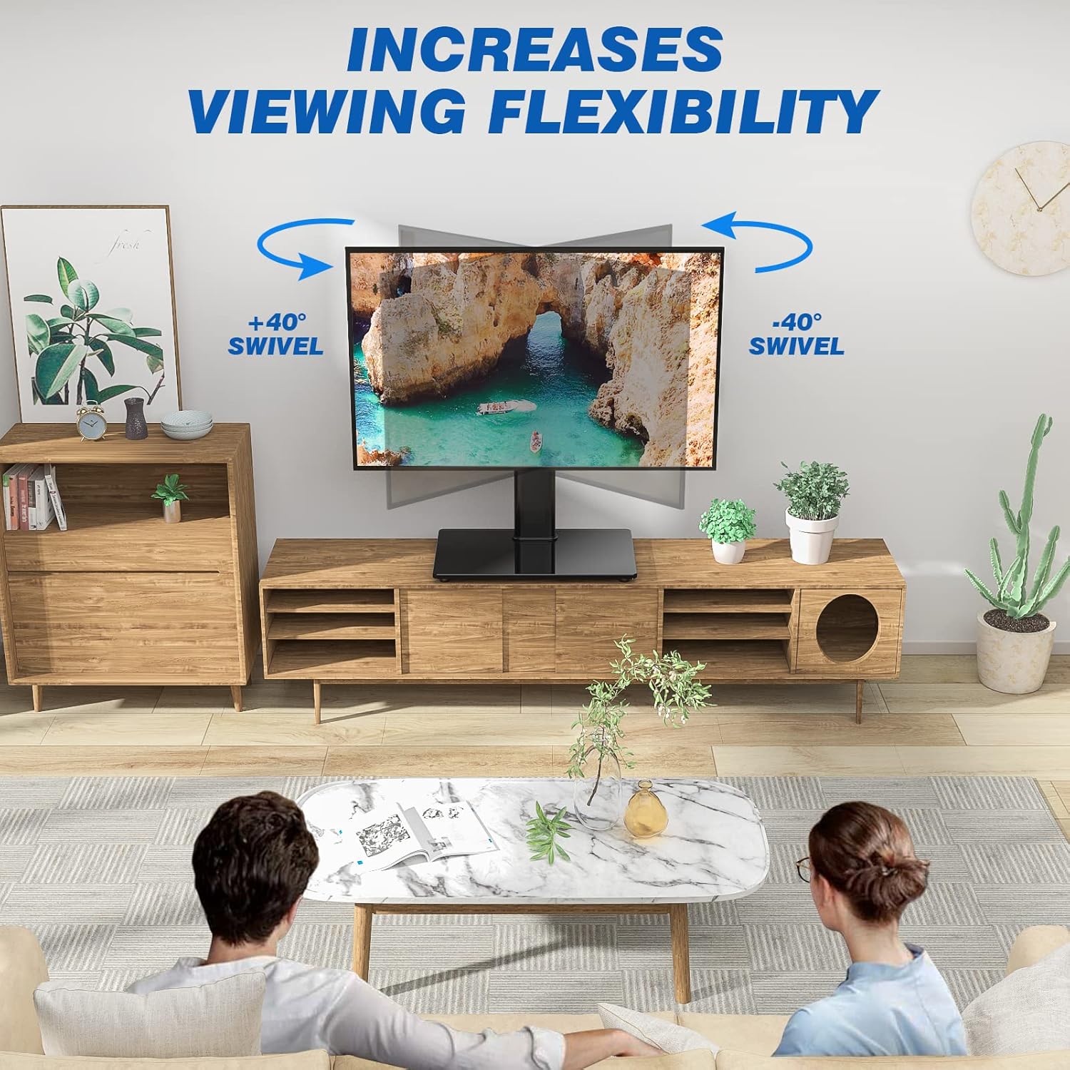 Thumbnail 1 de RFIVER Universl Swivel TV Stand Base – Tabletop solution for 23–43 inch TVs, 30 kg max