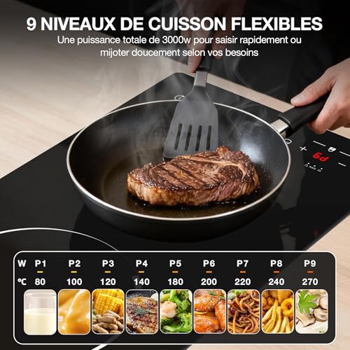 Thumbnail 3 de GTKZW Plaque Induction 2 Feux 3000W – Domino 30 cm