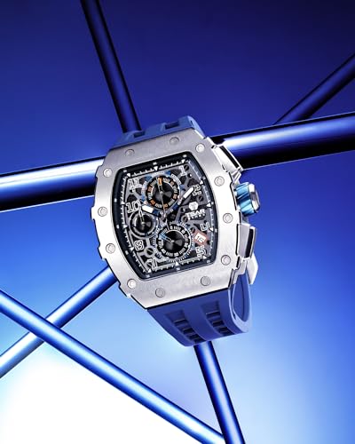 Detalle de TSAR BOMBA TB-8204: Reloj dómine de acero 316L, esfera zafiro y cronógrafo deportivo para hombre