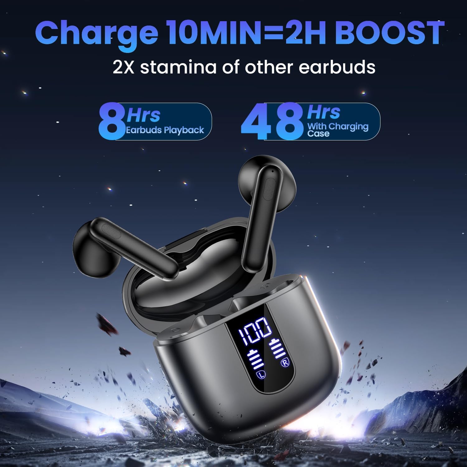 Detalle de Haqquio Wireless Earbuds 48H Bluetooth Earbuds