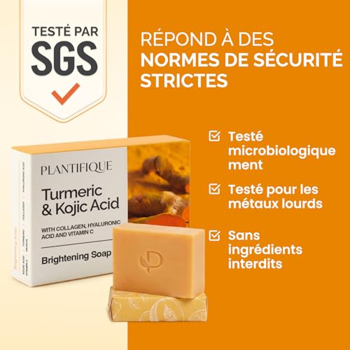 Thumbnail 5 de PLANTIFIQUE Turmeric & Kojic Acid Soap | Savon Visage au Curcuma (x2)