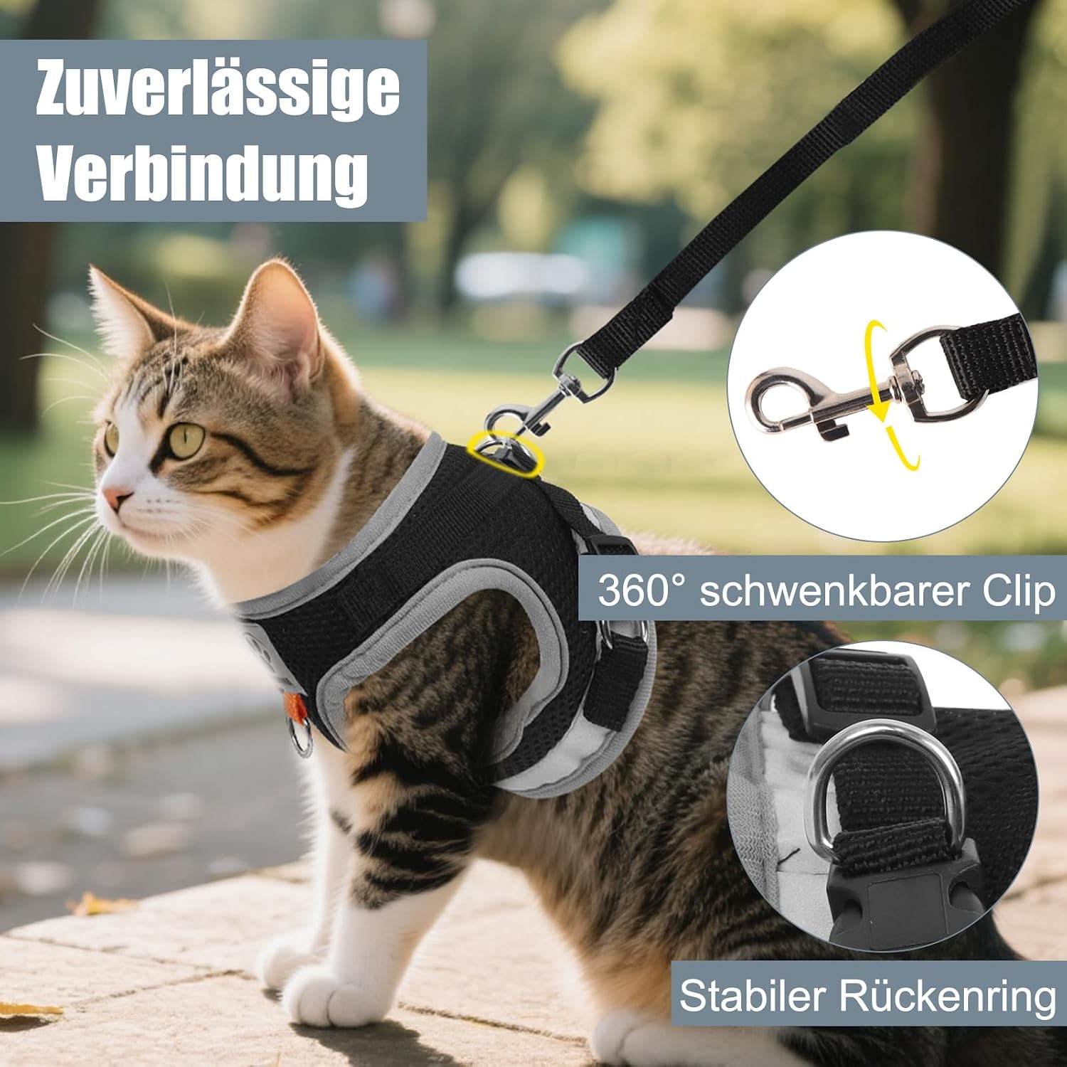 Thumbnail 6 de Bindokun Katzengeschirr S mit Leine 5 m 🐾