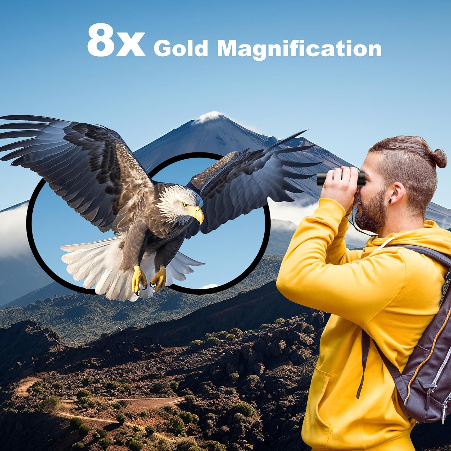 Thumbnail 3 de USCAMEL 8×21 compact binoculars (BAK4 prisms) for adults and kids