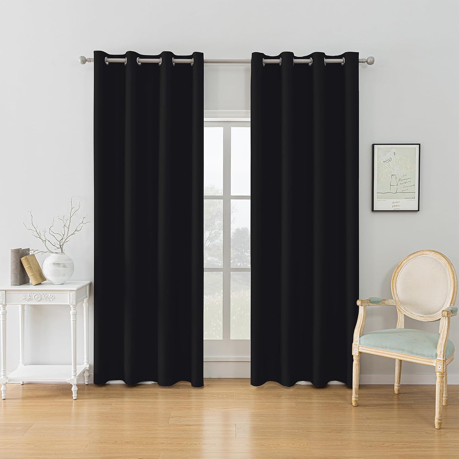 Detalle 2 de YSTELLAA Rideau occultant imperméable 140×300 cm noir ⌛</analysis>