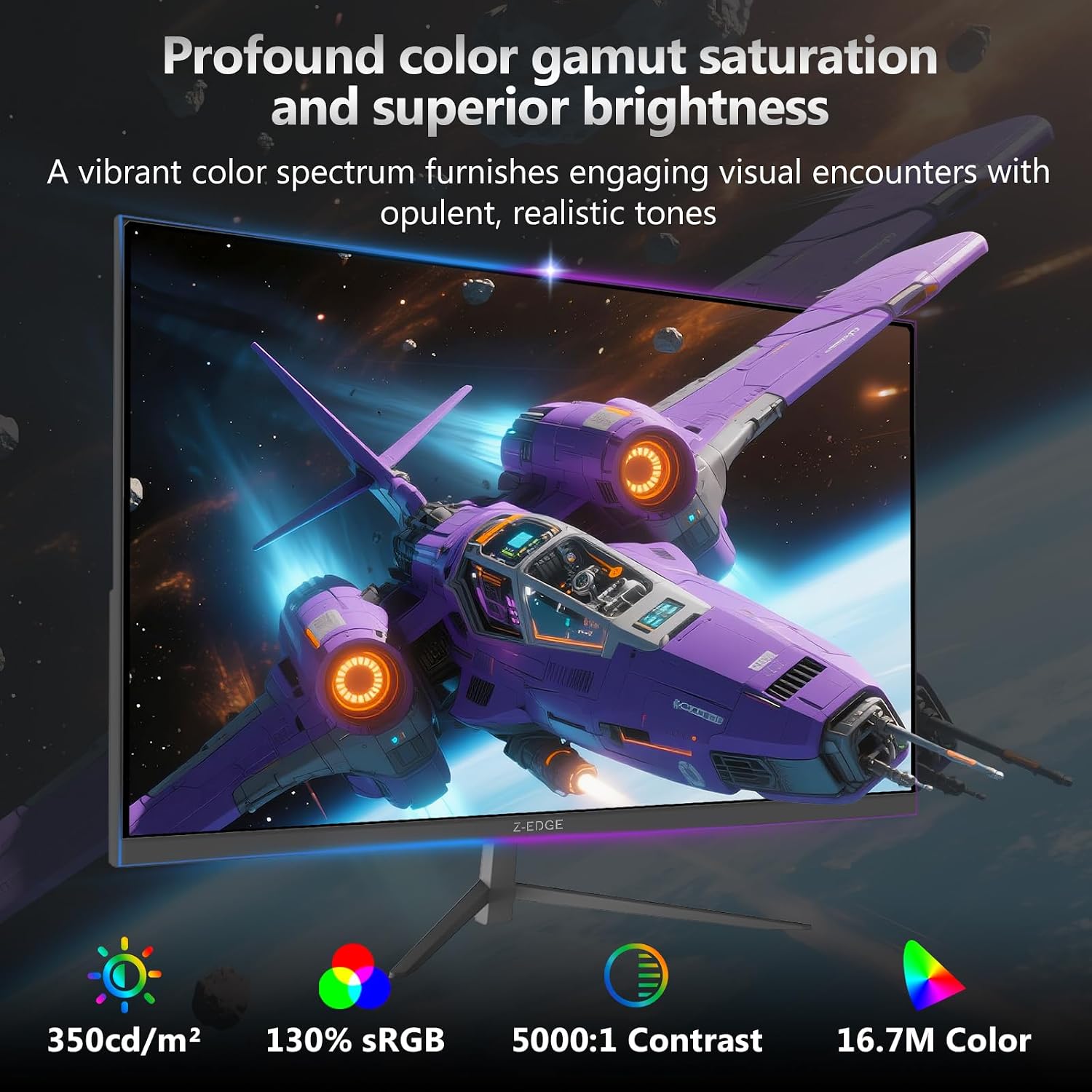 Detalle de Z-Edge 24,5" Gaming Monitor: 240 Hz, 1 ms MPRT, VA-Panel