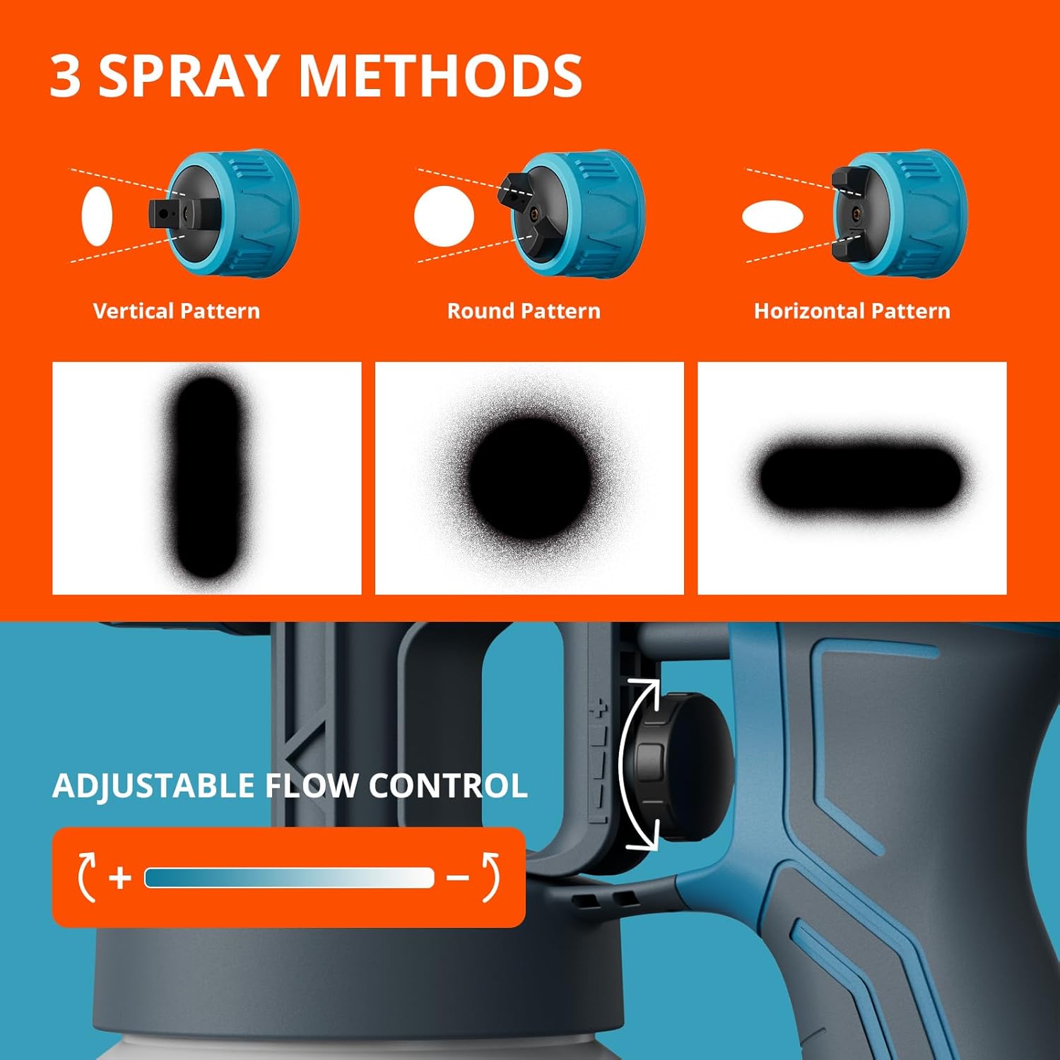 Thumbnail 4 de Tilswall electric paint sprayer for beginners with 4 nozzles and 3 spray patterns