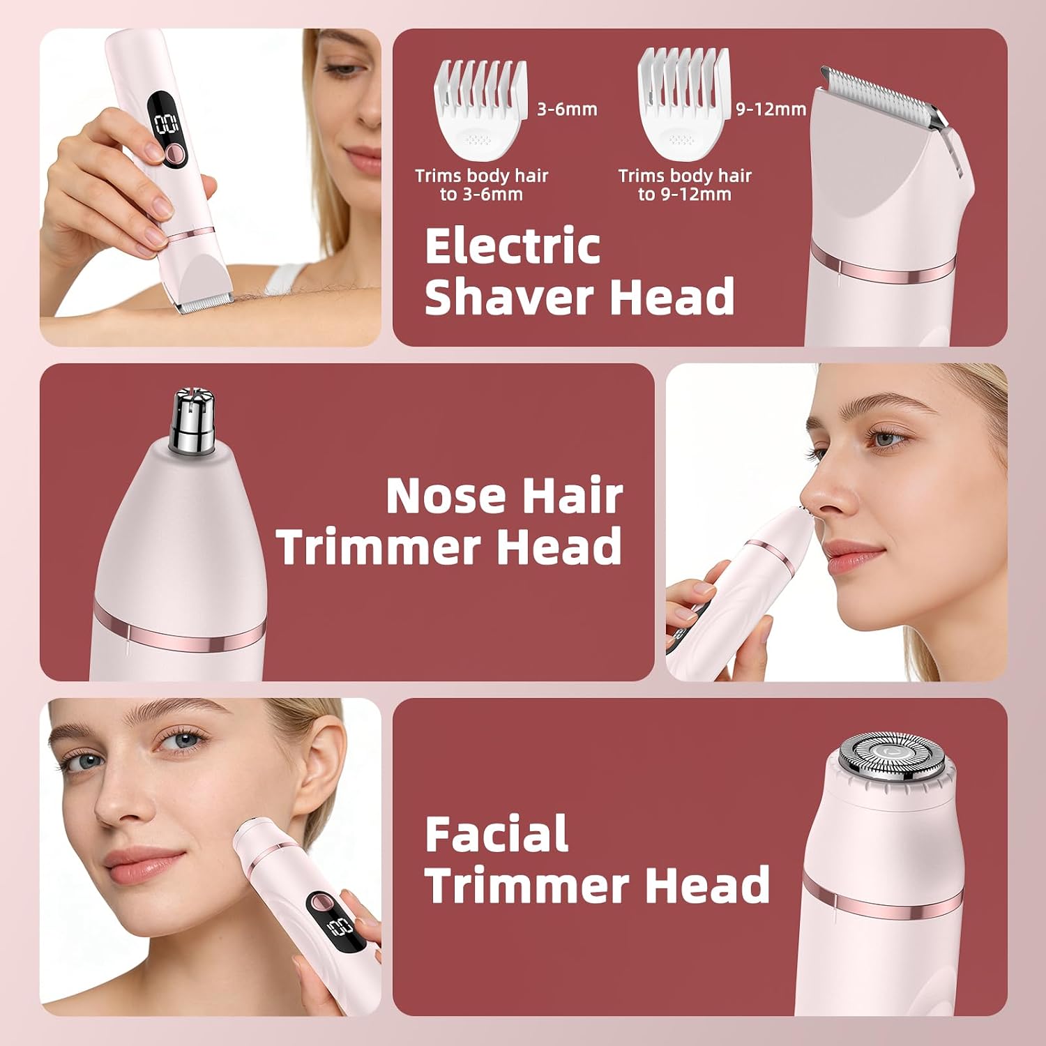 Detalle de Lady Shavers for Women: 3-in-1 Bikini Trimmer and More – Pink