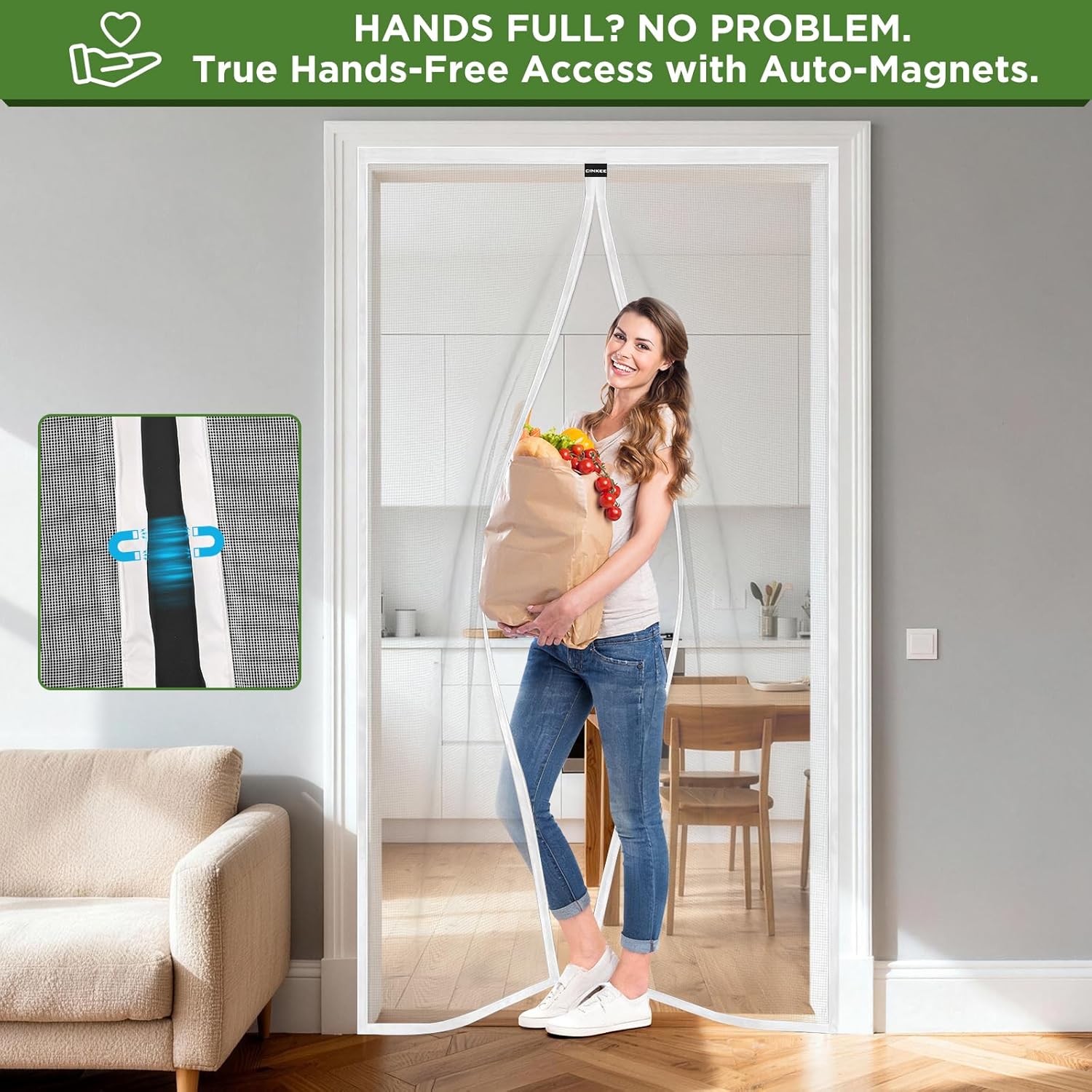 Thumbnail 5 de NUOVA Zanzariera Magnetica per Porta 100x240 cm – Chiusura Automatica Istantanea e Installazione Senza Trapano