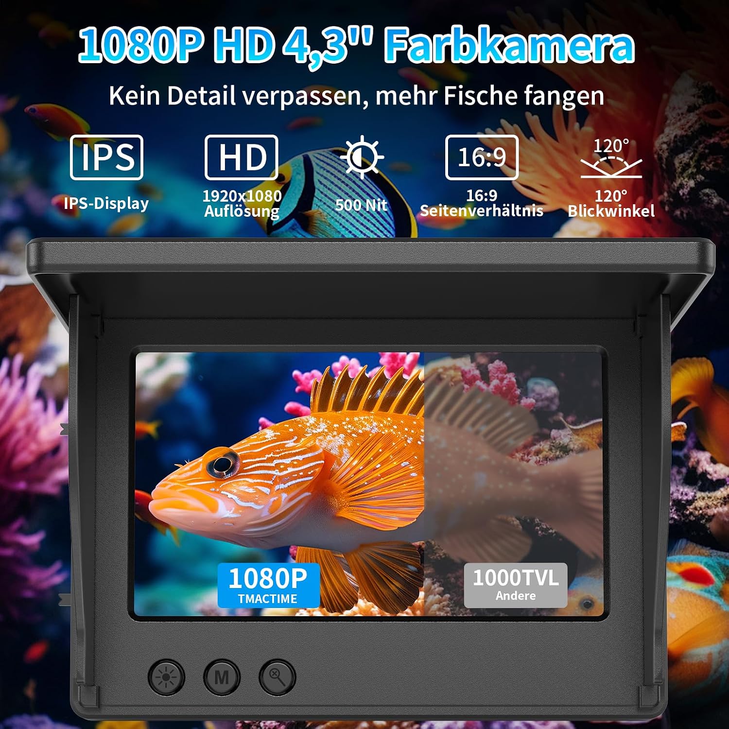 Detalle 2 de TMACTIME 1080P Fischfinder Echolot