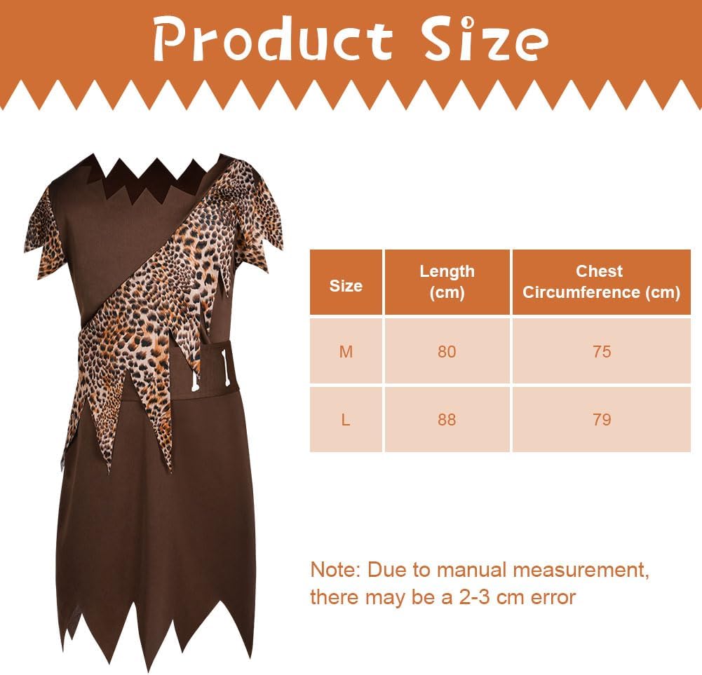 Thumbnail 1 de AYBUY Costume da Uomo delle Caverne per Bambini – Set completo per feste a tema Stone Age