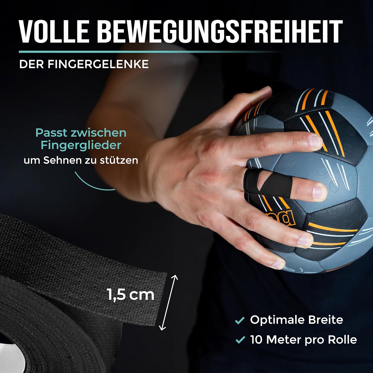 Thumbnail 3 de PULLUP & DIP Fingertape extra stark – 3 Rollen (30 m) Finger Tape für Klettern, BJJ, Handball & Torwarttraining