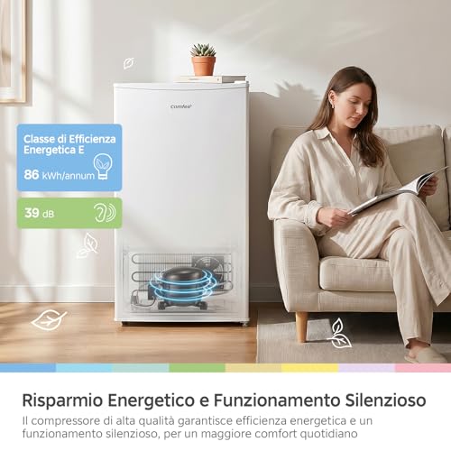 Detalle de COMFEE' RCD93WH2EU(E) Frigorifero monoporta 93 L bianco: compatto, silenzioso e versatile
