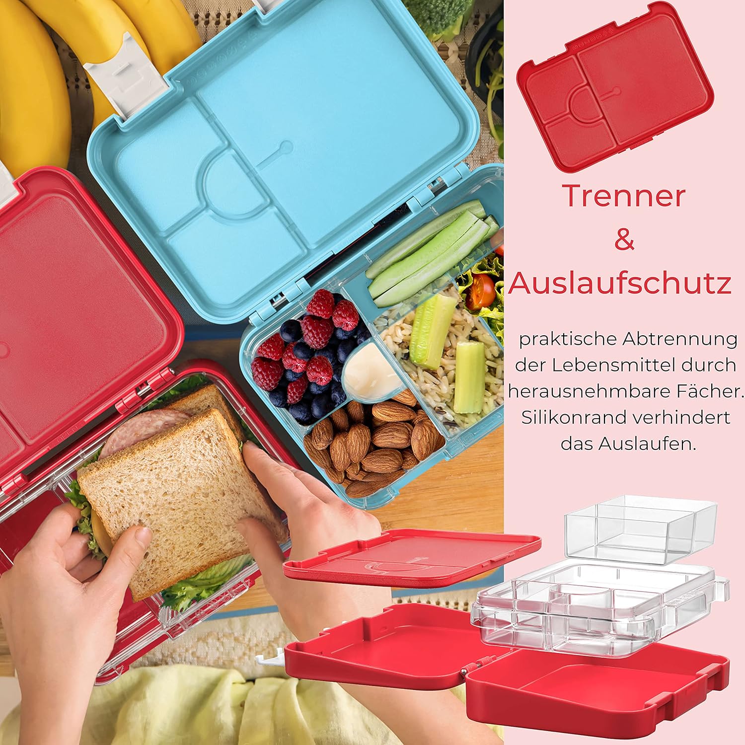 Thumbnail 4 de My Vesperbox® Brotdose für Kinder mit Fächern [LEN] – Bento Box, 4 oder 6 Fächer, LFGB-zertifiziert