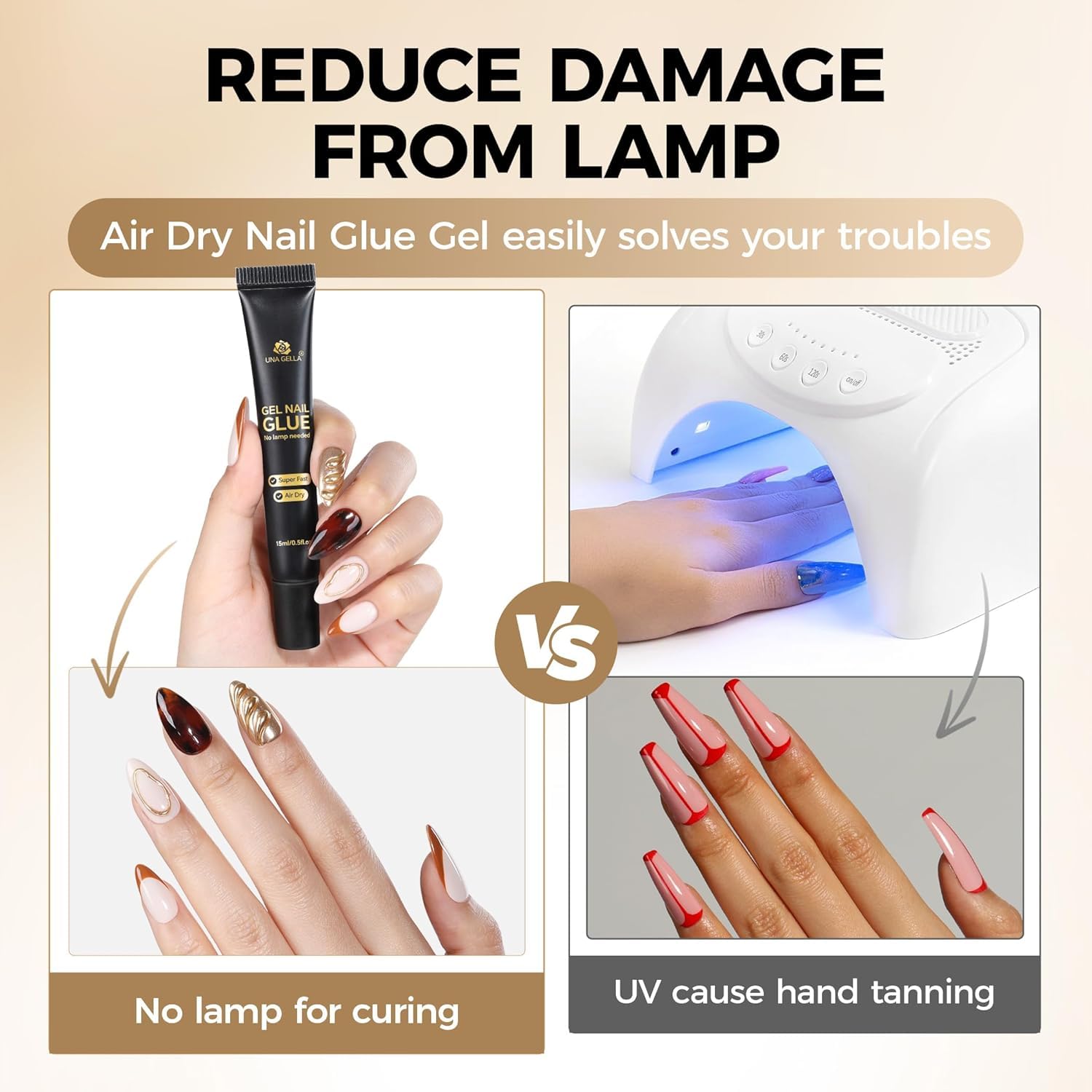 Thumbnail 6 de UNA GELLA Starker Nagelkleber Gel (UV-frei), 2×15 ml – Quick Dry ohne UV-/Lichtlampe