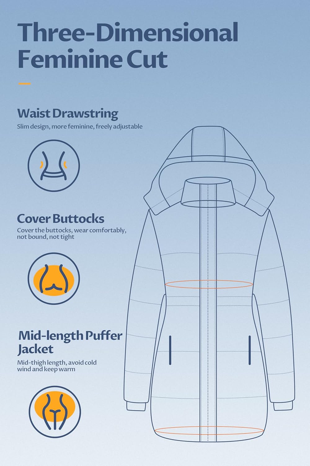 Thumbnail 6 de CREATMO US Women's Sherpa Winter Parka with Removable Hood and Adjustable Waist