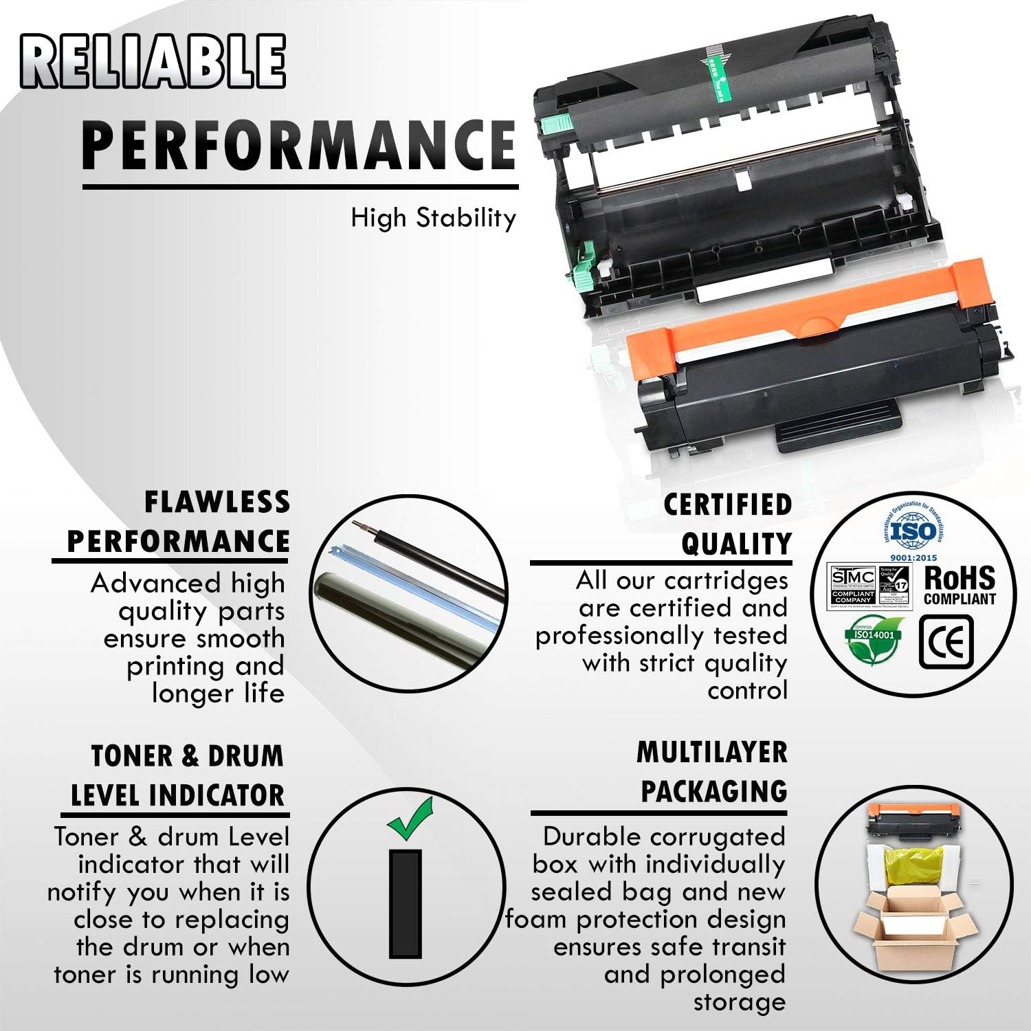 Detalle de Inkfirst IF-TN-760(WCHIP)DR-730COMBO-3TN/1DR(A) Toner and Drum Kit