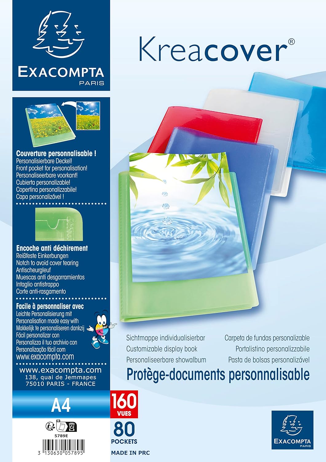 Thumbnail 3 de Exacompta 5789E Kreacover Chromaline – Protège-documents 80 poches A4, 24 x 32 cm