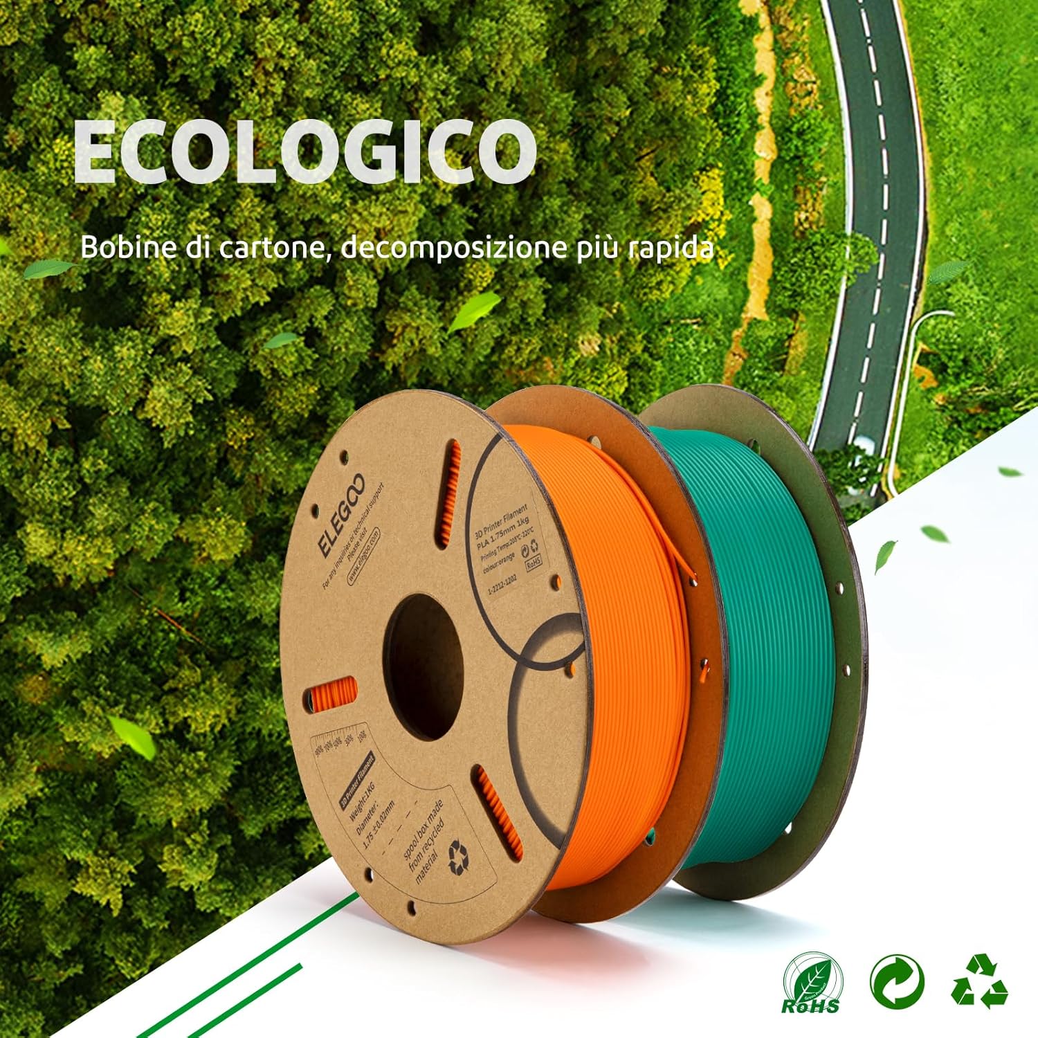 Thumbnail 4 de ELEGOO PLA+ 1,75 mm Bianco 2 kg filamento per stampanti 3D 🖨️