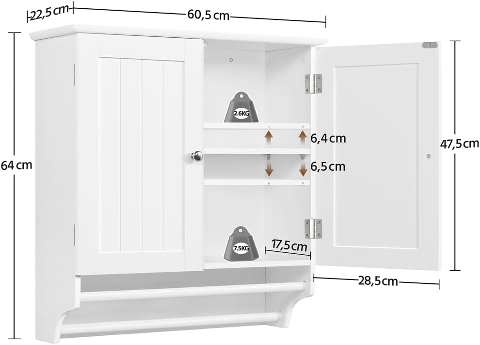 Thumbnail 2 de Yaheetech Mobile bagno 60,5 cm