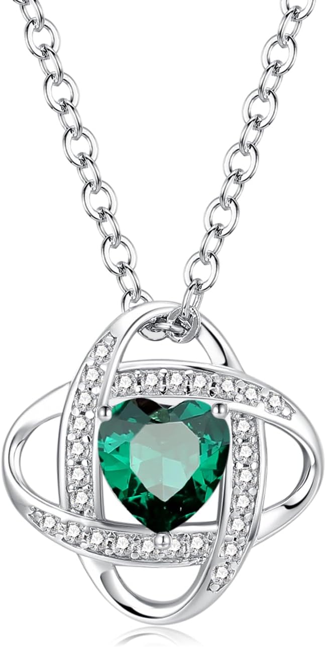 Thumbnail 6 de FANCIME Love Knot Birthstone Necklace for Women – Sterling Silver with Peridot Birthstone