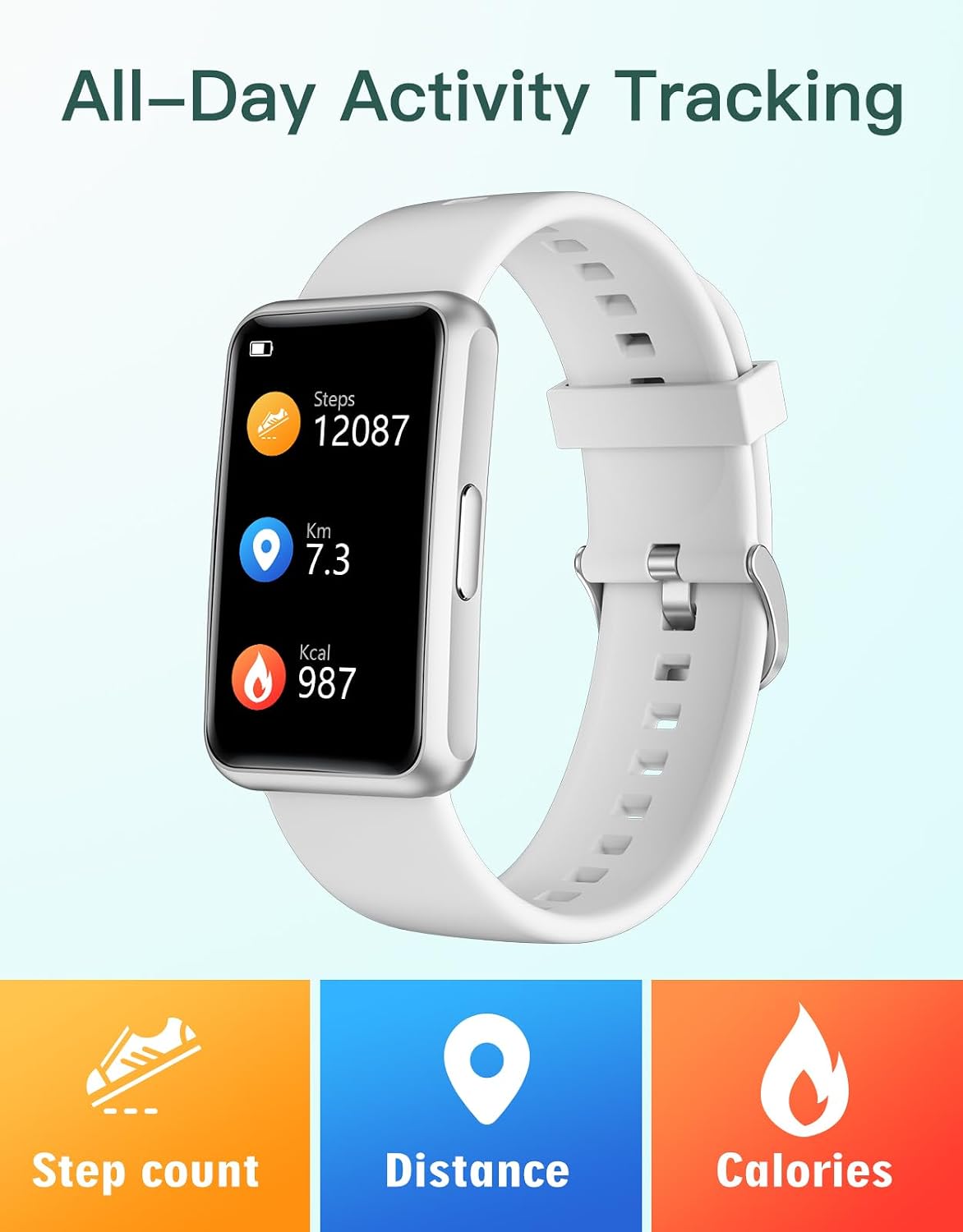 Detalle de HUAKUA Pedometer Watch 1.47-inch Touch Screen Fitness Tracker (No Bluetooth, No App, IP68)