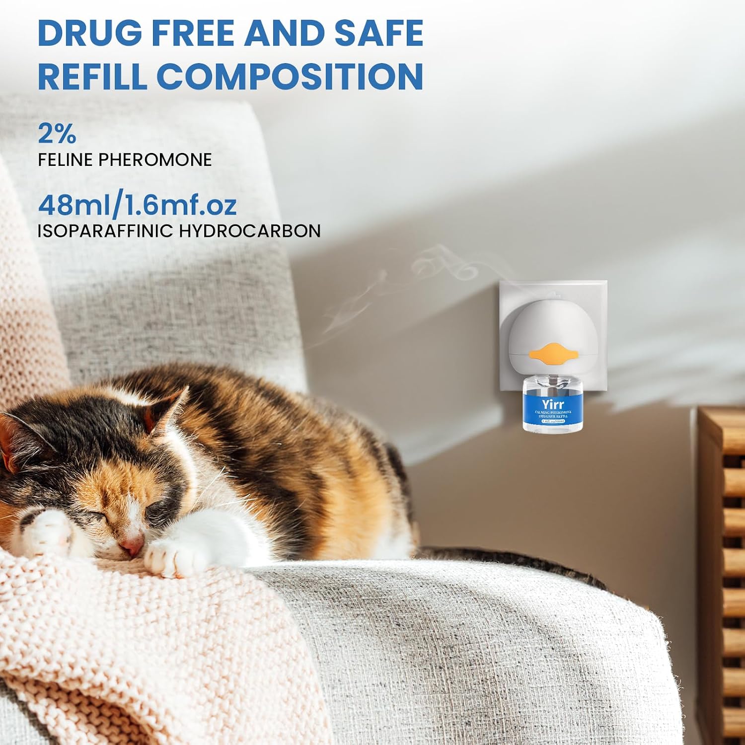 Thumbnail 3 de Mikccer 120 Days Cat Calming Plug-in: 6‑in‑1 Natural Pheromone Diffuser Kit (2 Diffusers, 4 Refills)
