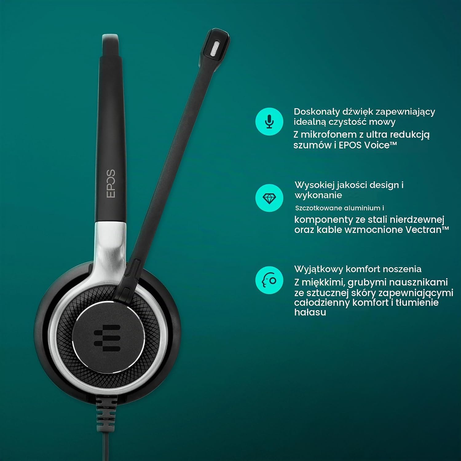 Detalle 1 de Sennheiser SC 660 USB ML – dwustronny zestaw słuchawkowy USB z mikrofonem