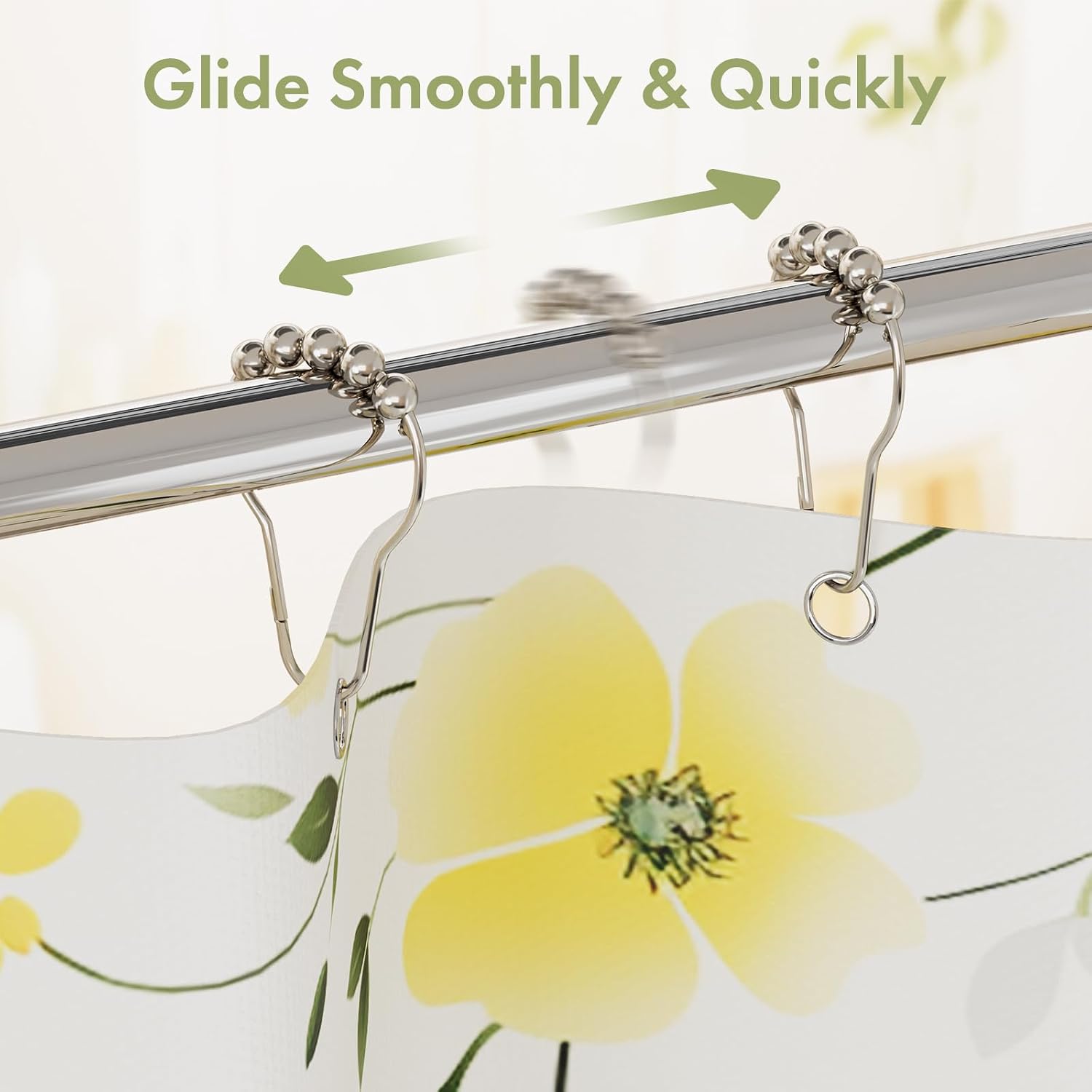 Thumbnail 6 de Amazer Shower Curtain Hooks, Polished Nickel