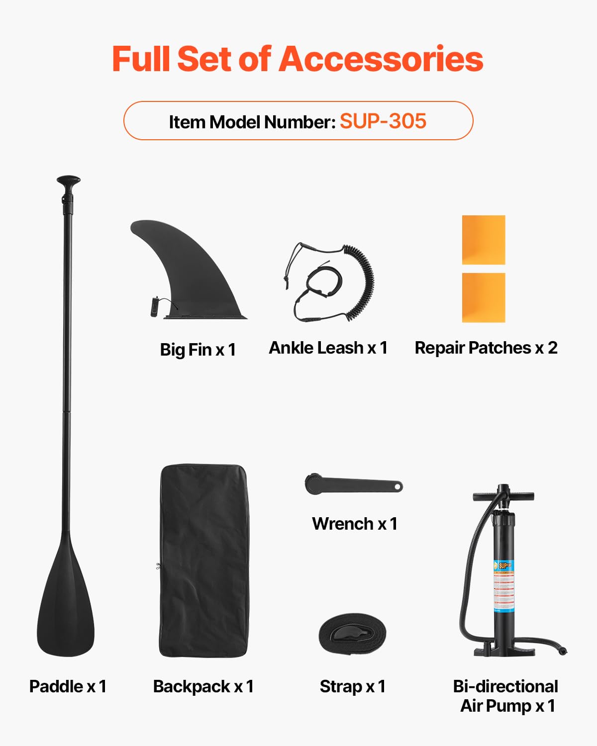 Thumbnail 6 de VEVOR Tavola da Paddle SUP gonfiabile in piedi 304,8 x 83,8 x 15,2 cm con accessori inclusi