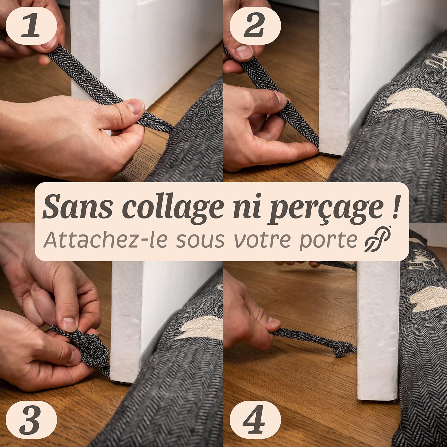 Thumbnail 4 de Praknu Boudin de porte Anti Froid 90cm Gris