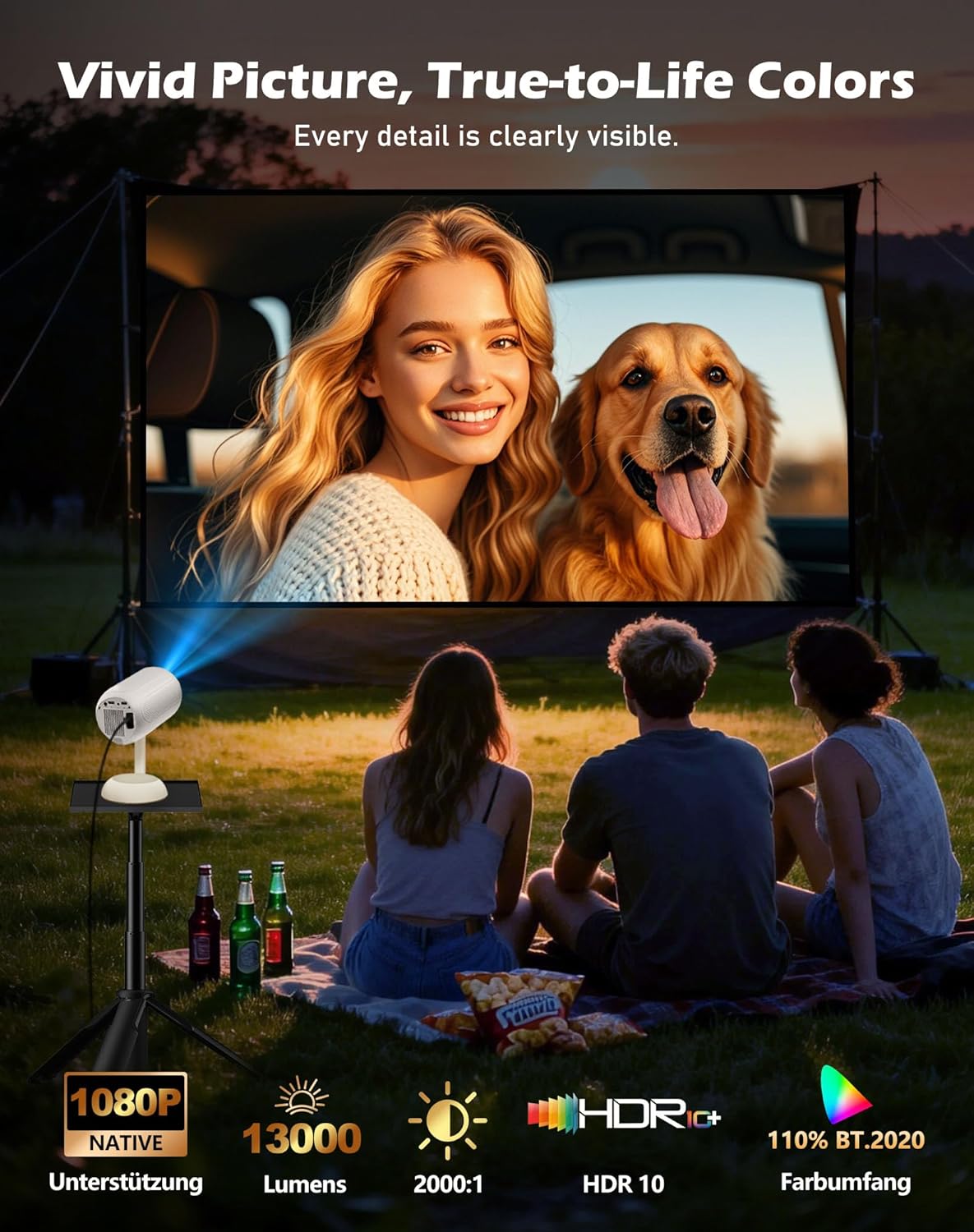 Thumbnail 2 de VGKE Mini Projector 0.99 kg 4K support