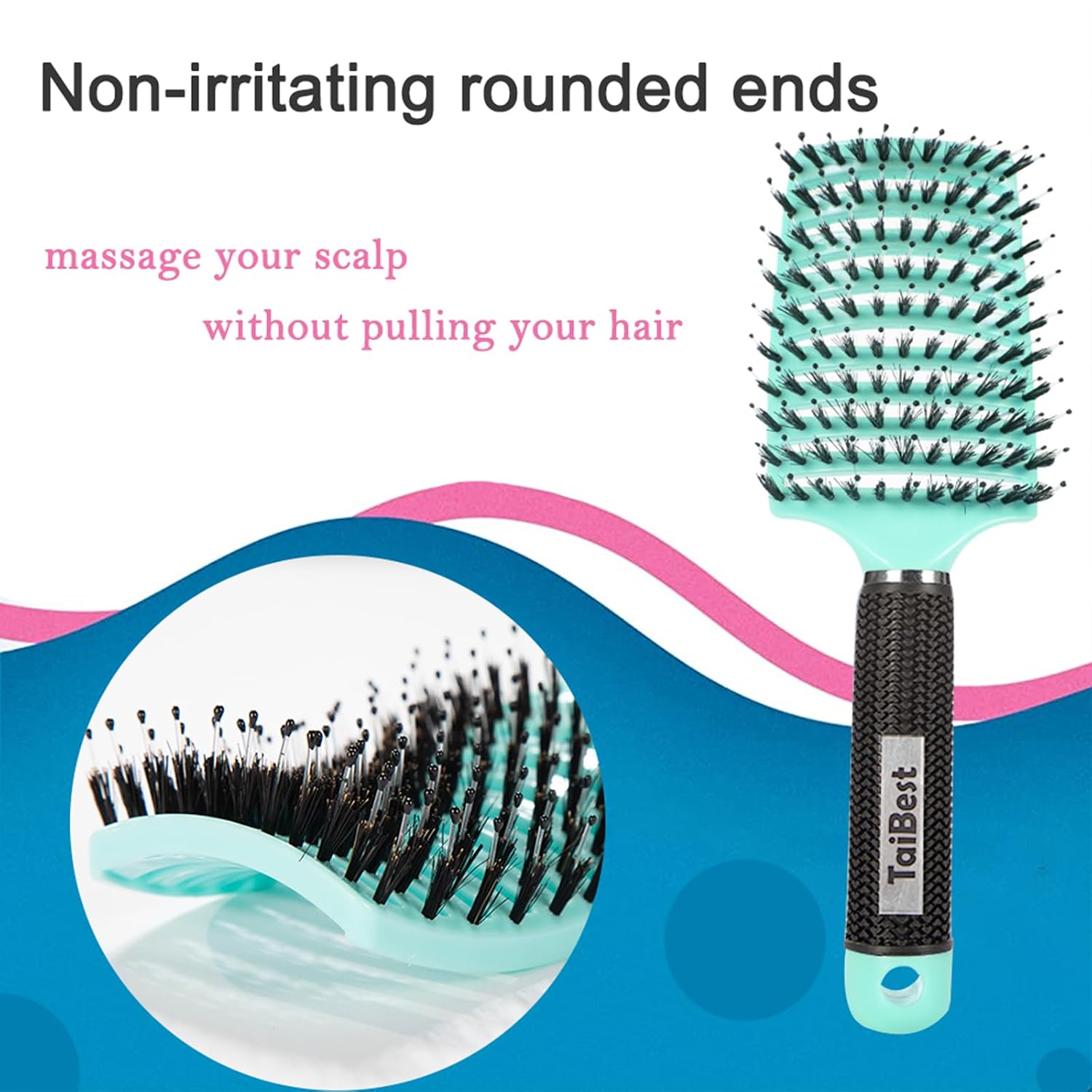 Detalle 2 de TaiBest Detangling Hair Brush Set with Boar Bristles
