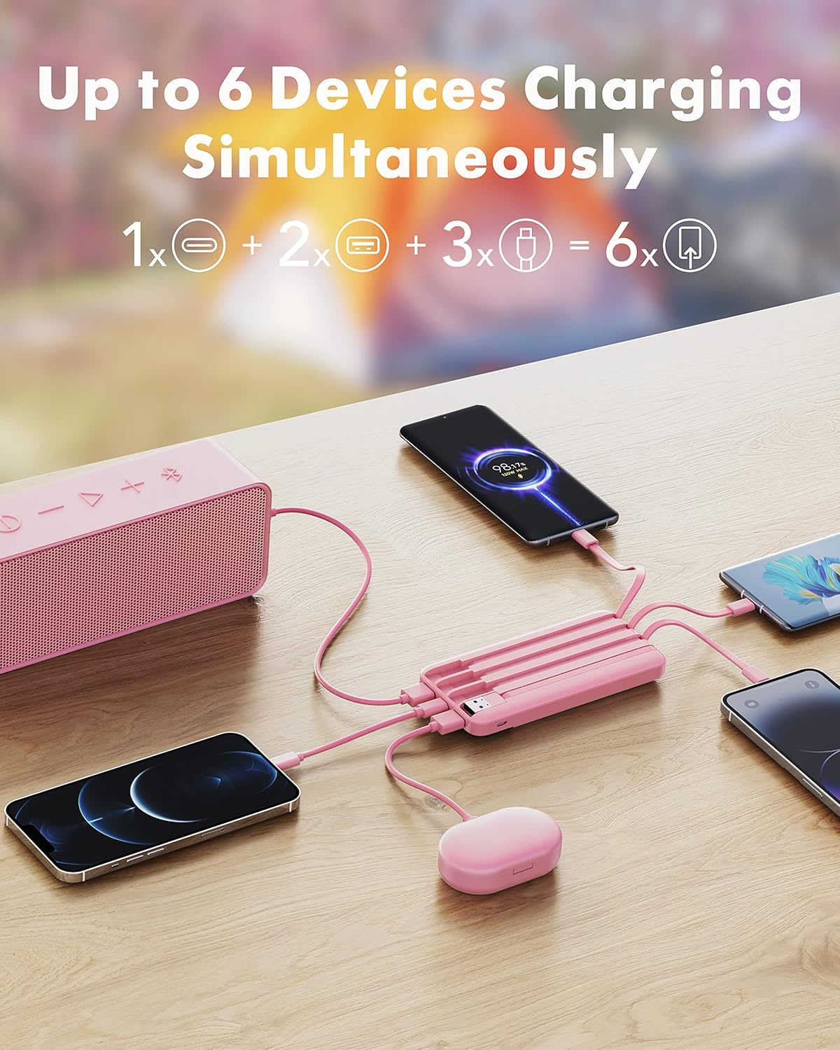 Detalle de Charmast Power Bank with Built in Cables X 4: a practical all-in-one portable charger