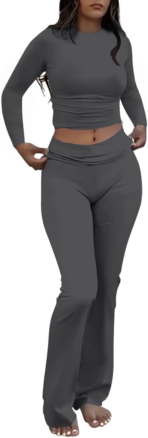 Detalle 2 de AYWA 2-Piece Foldover Flare Pants Set