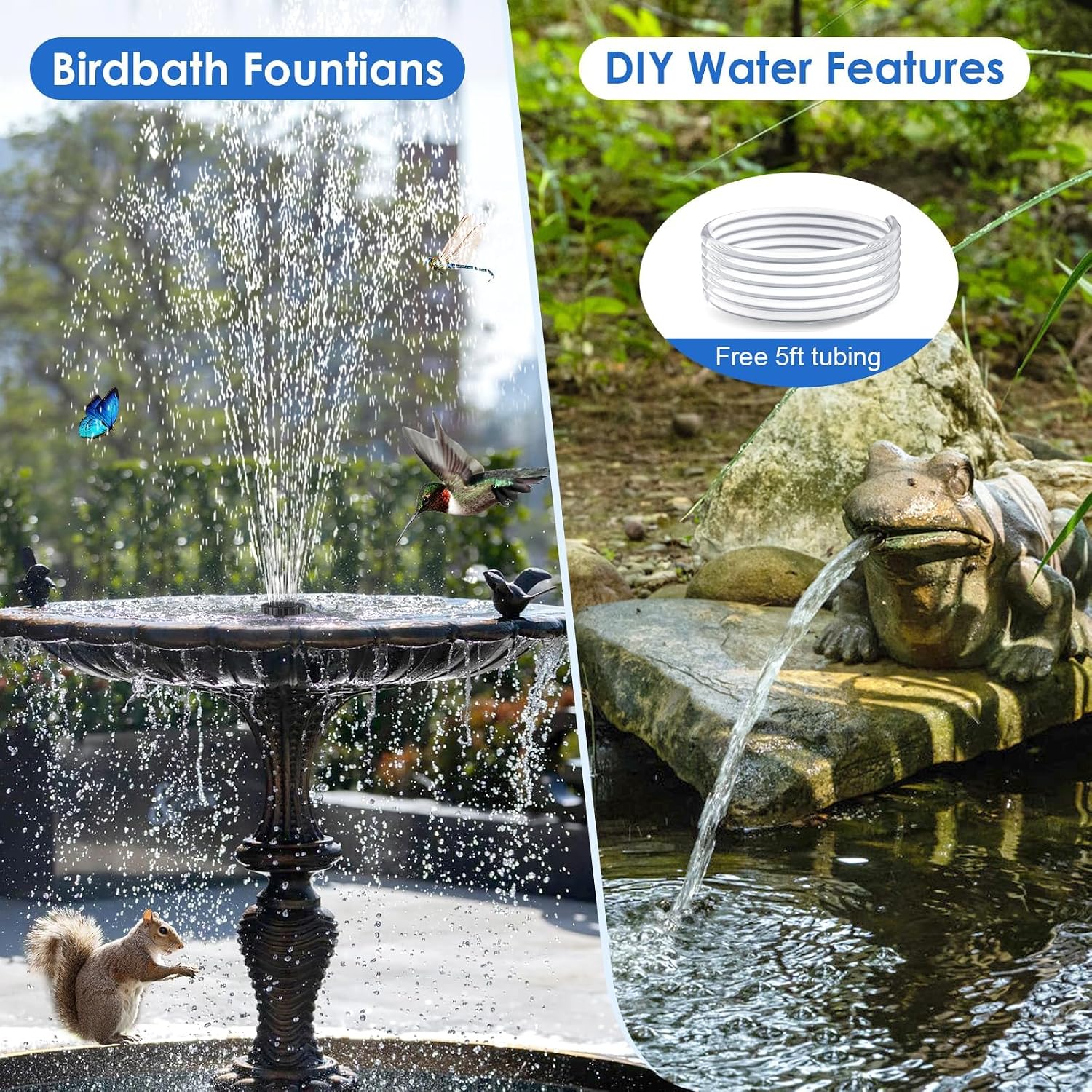 Detalle de POPOSOAP 6.5W Solar Fountain Pump for Bird Bath with Dry-Run Protection and Double-Layer Nozzles