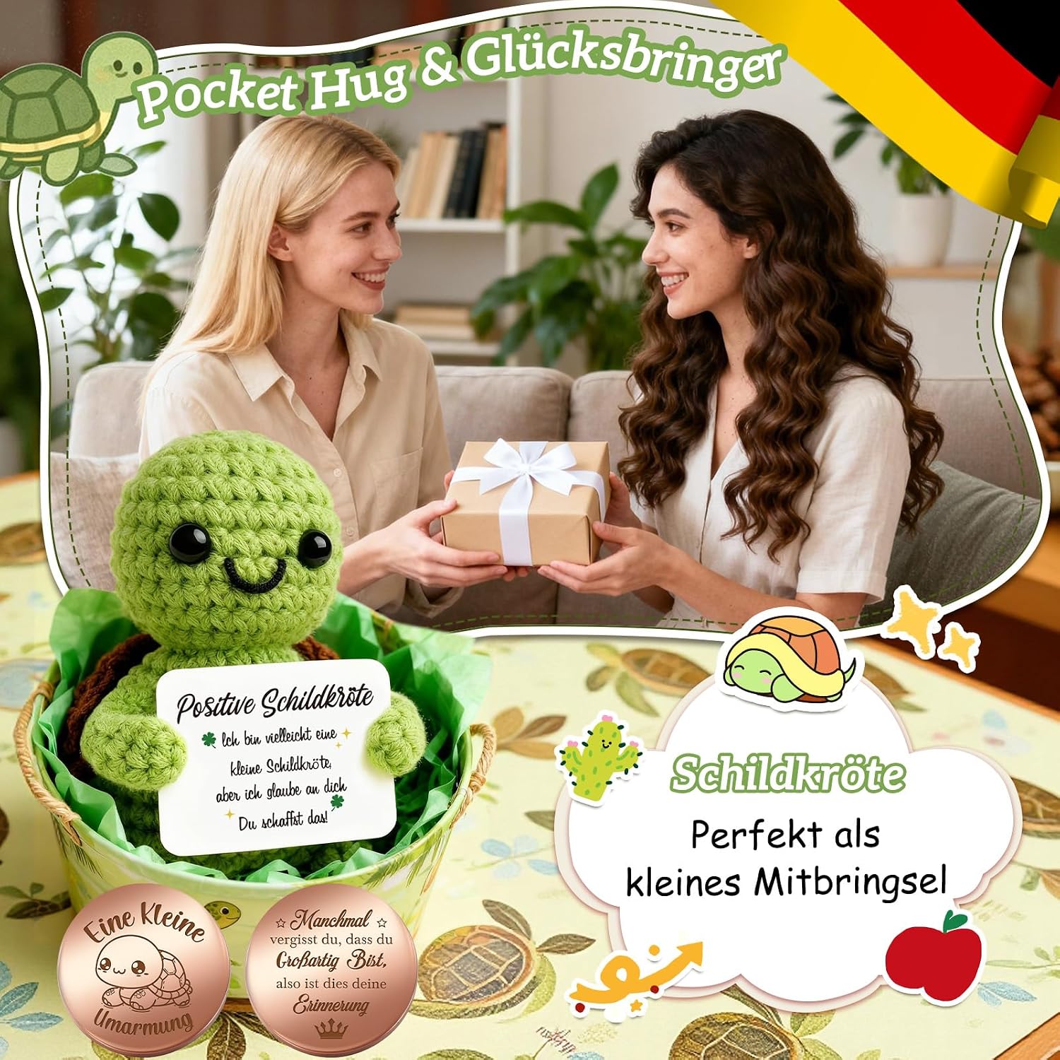 Detalle 2 de Giftota Pocket Hug Schildkröte Geschenkset