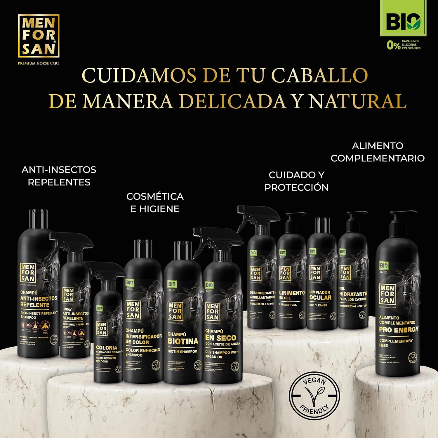 Thumbnail 6 de MENFORSAN Shampoo insetto-repellente per cavalli BIO 1L con margosa, geraniolo e lavandina