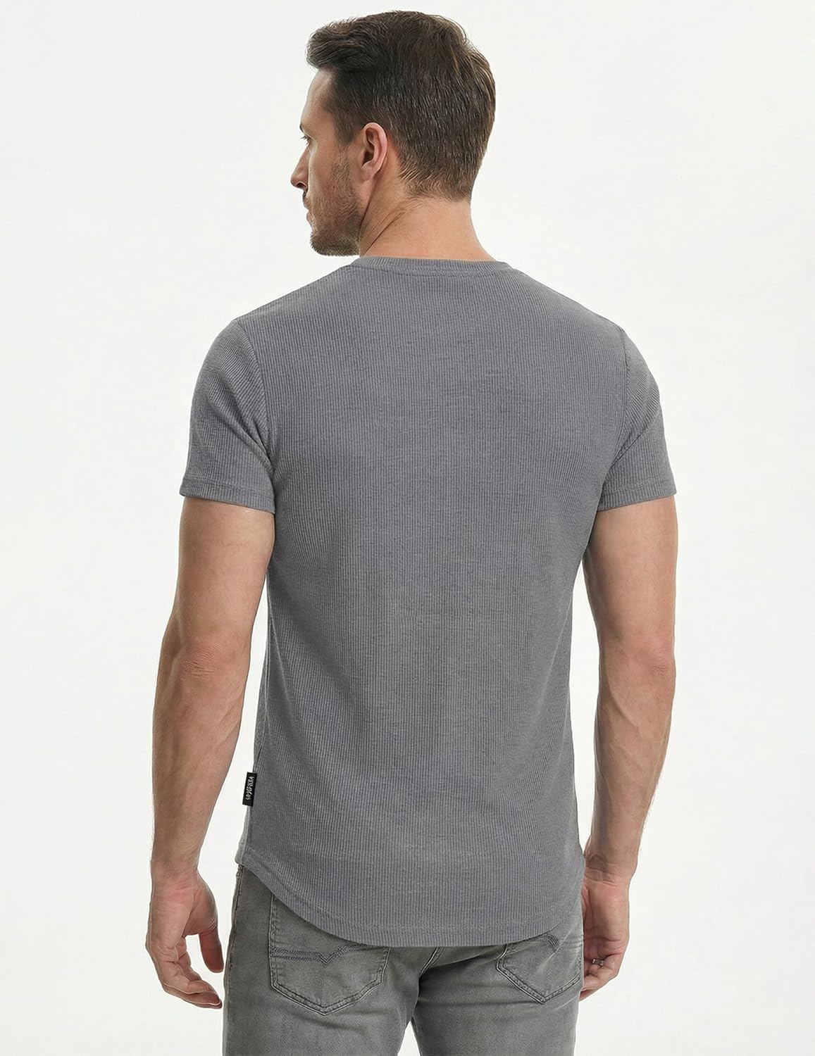 Detalle de JMIERR Men's Muscle Slim Henley Shirts – Button-Front Crewneck Tee for Gym & Casual Wear