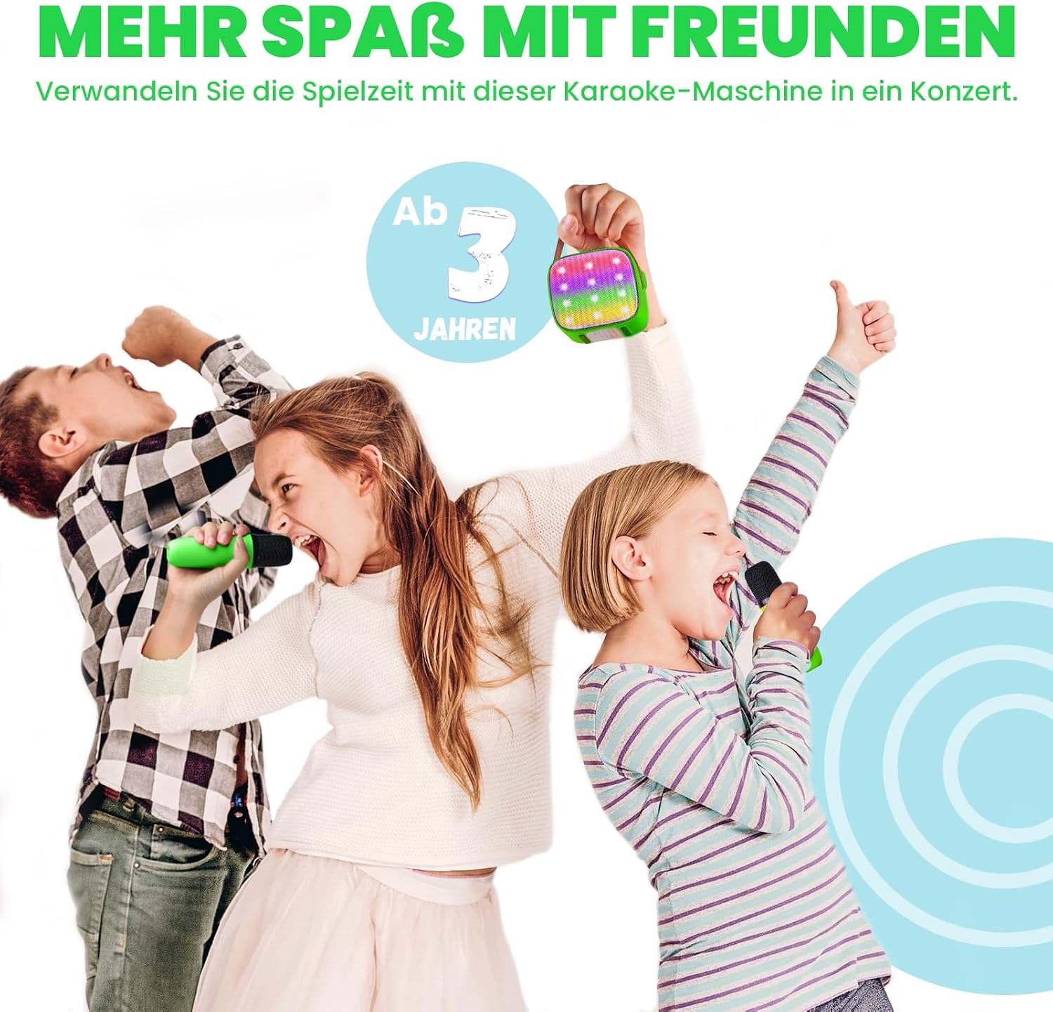 Thumbnail 4 de Karaoke Maschine Kinder mit 2 Mikrofonen – Premiumversion