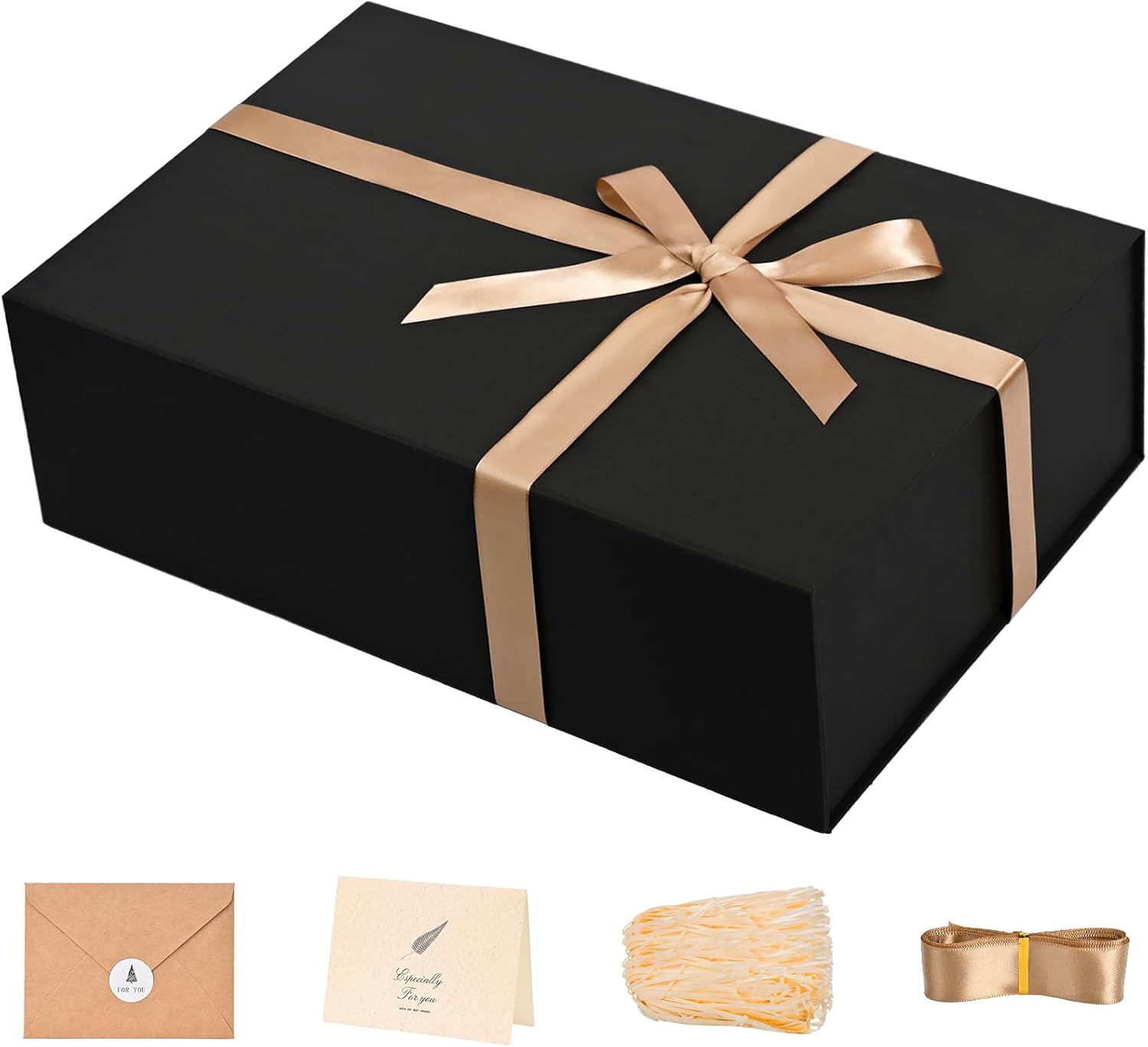 Detalle de LIFELUM 13.5''x10''x4'' Large Magnetic Gift Box – Black