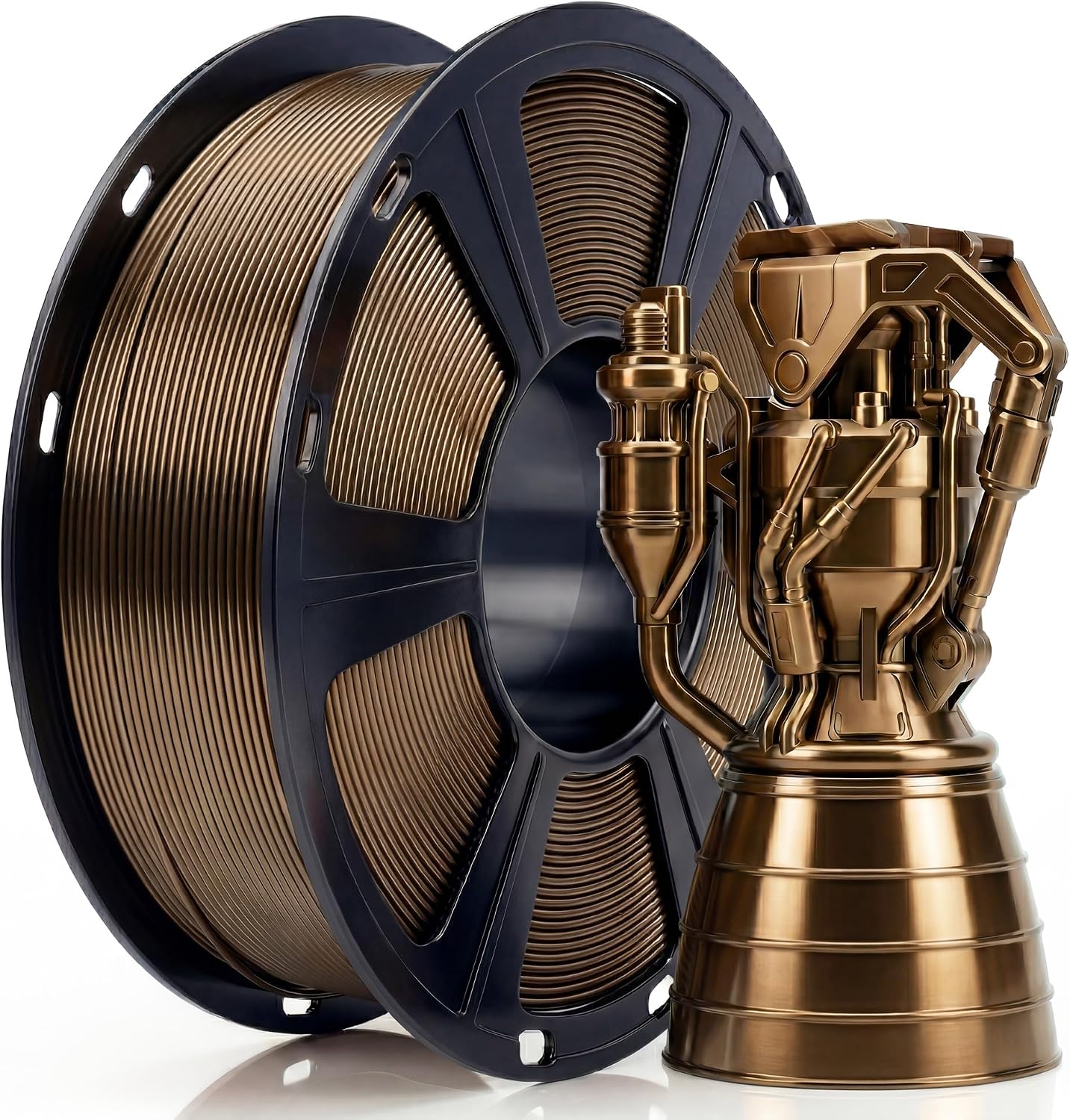 Detalle de TEQStone Metallic PETG Filament, 1.75mm, Brown, 1kg Spool