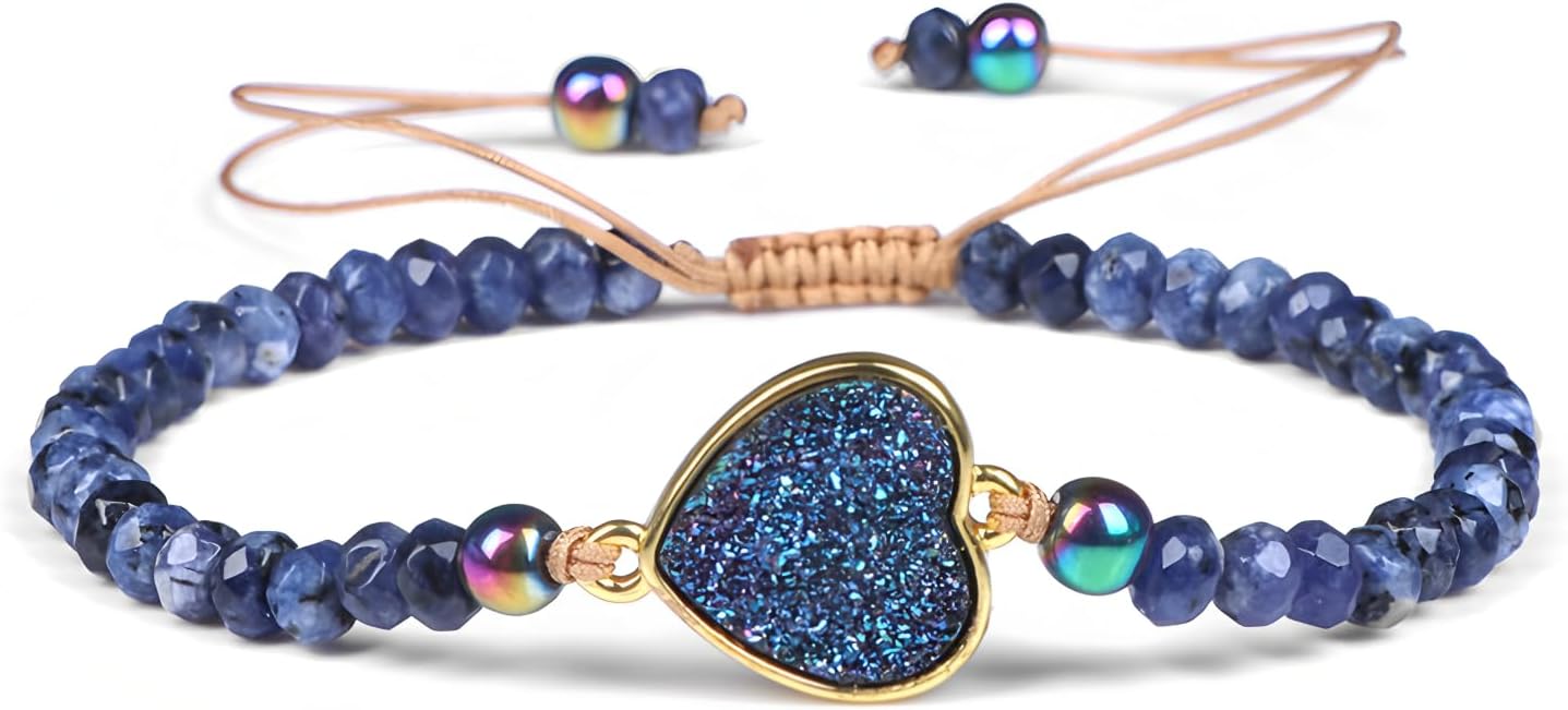 Thumbnail 6 de Apocalyptic-K Damen handgewebtes Armband im Boho-Stil mit Achat und 925 Silber/18K Gold, verstellbar (18–21 cm)