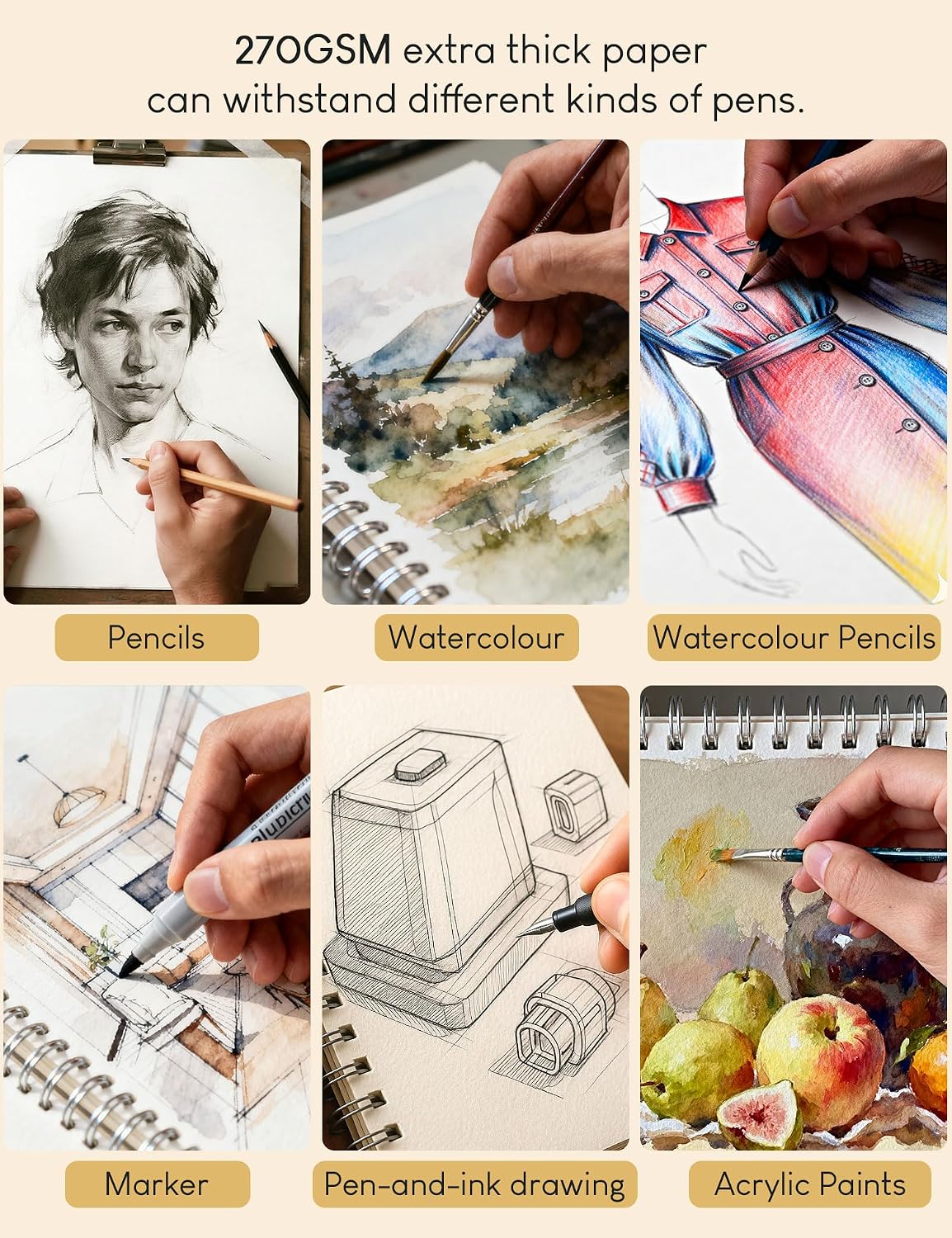 Thumbnail 2 de Stationery Island Skizzenbuch A5 270 g/m²