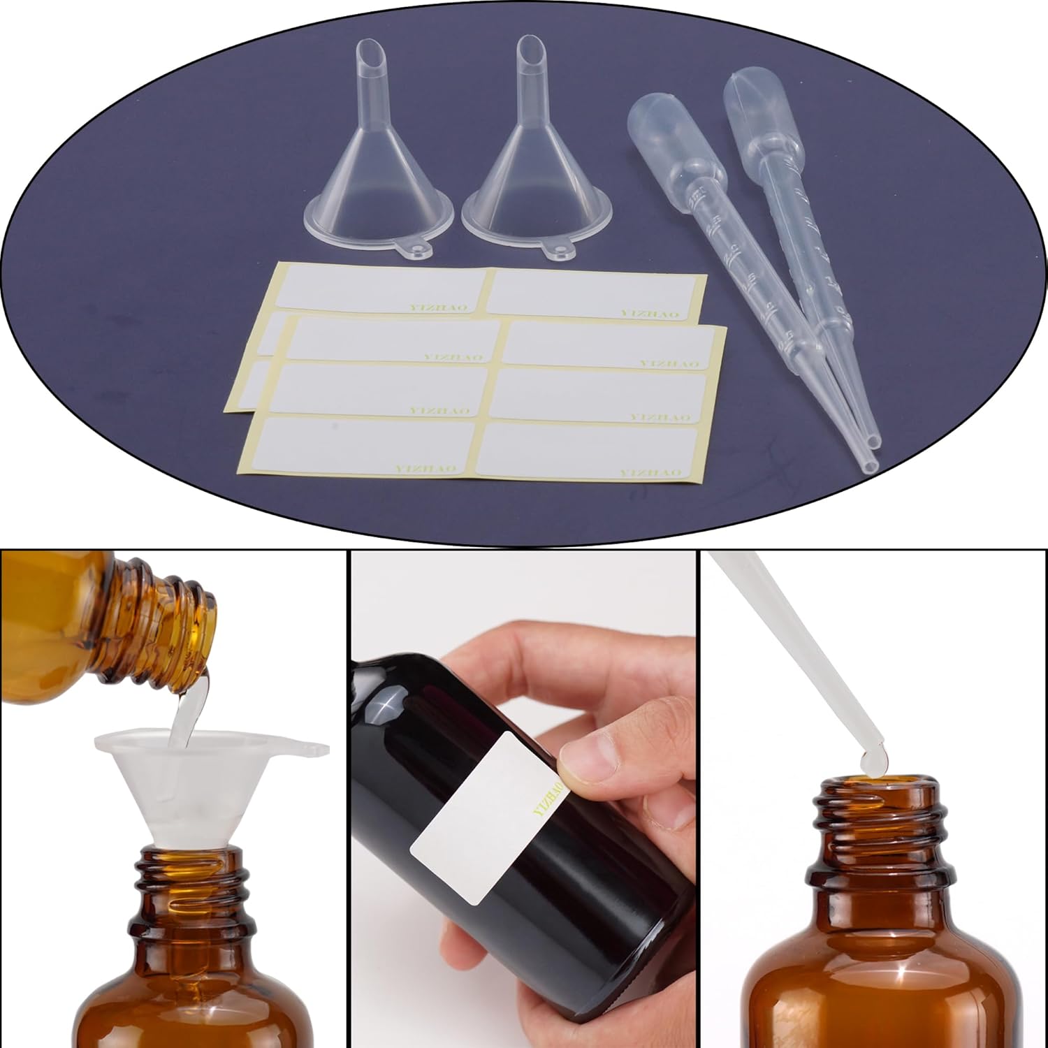 Thumbnail 4 de YIZHAO Bottiglie contagocce in vetro 30 ml, set 12 pezzi